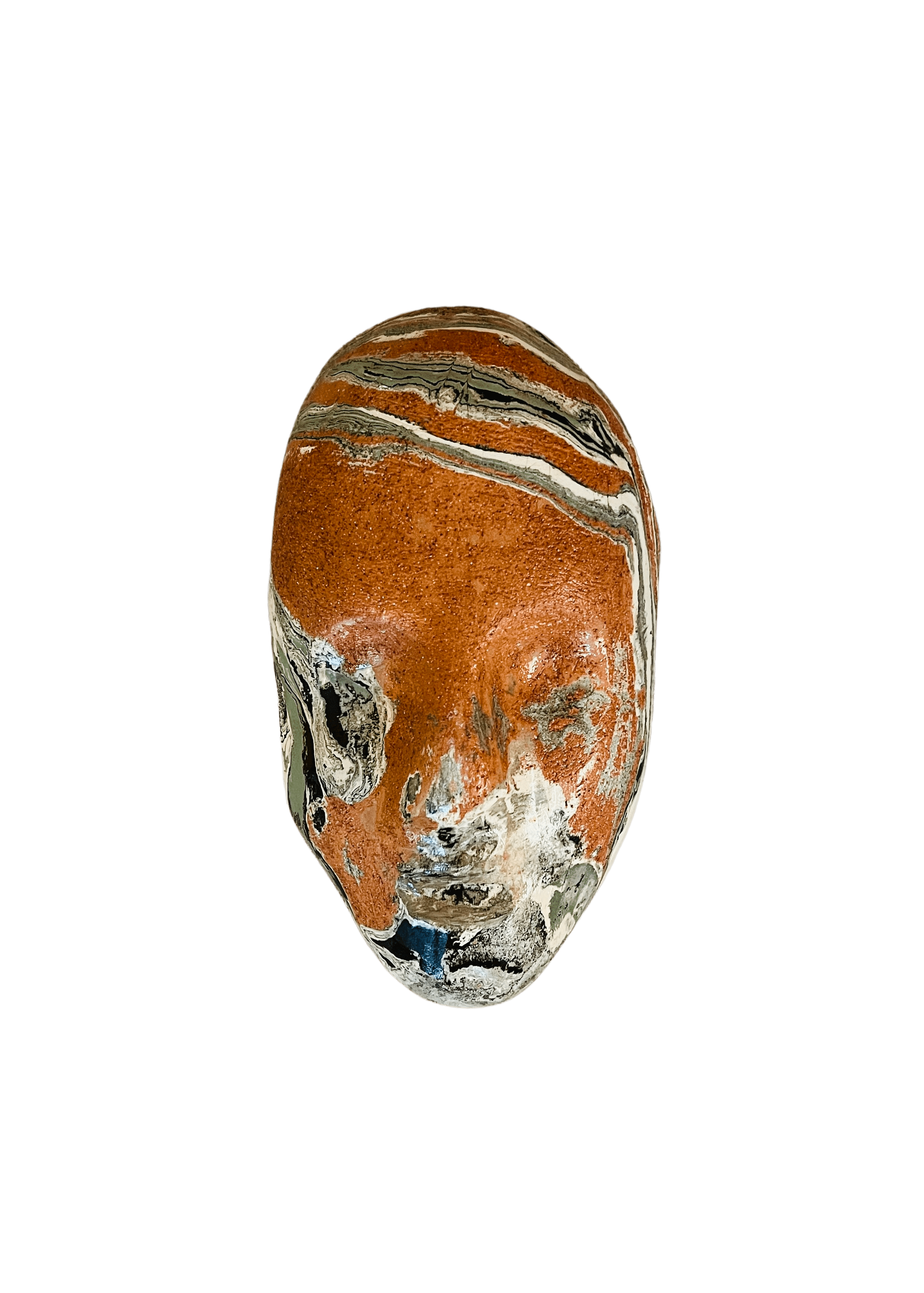 Tarian-mask-ceramic-orange-green-white