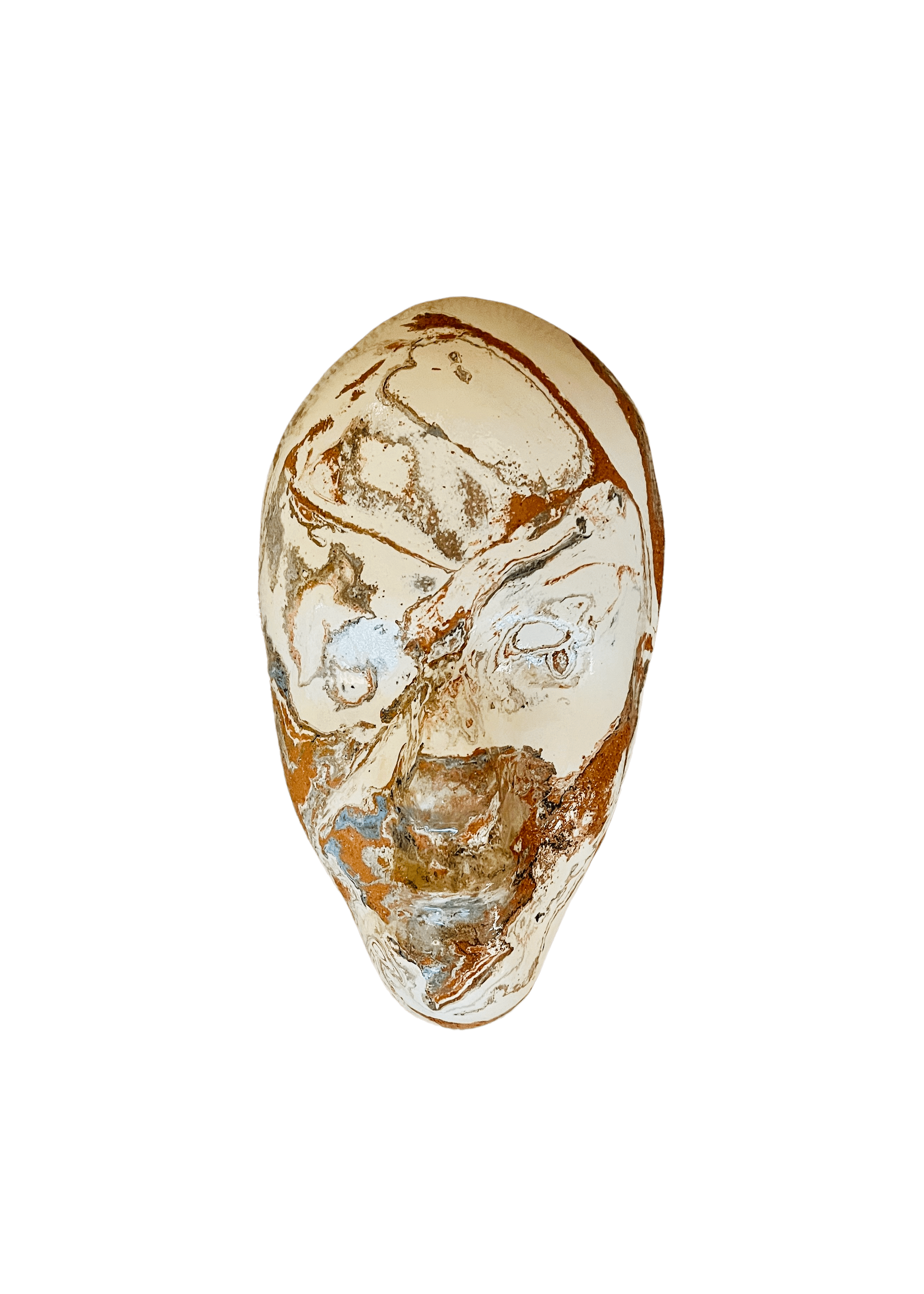 Tarian-mask-ceramic-white-orange-green