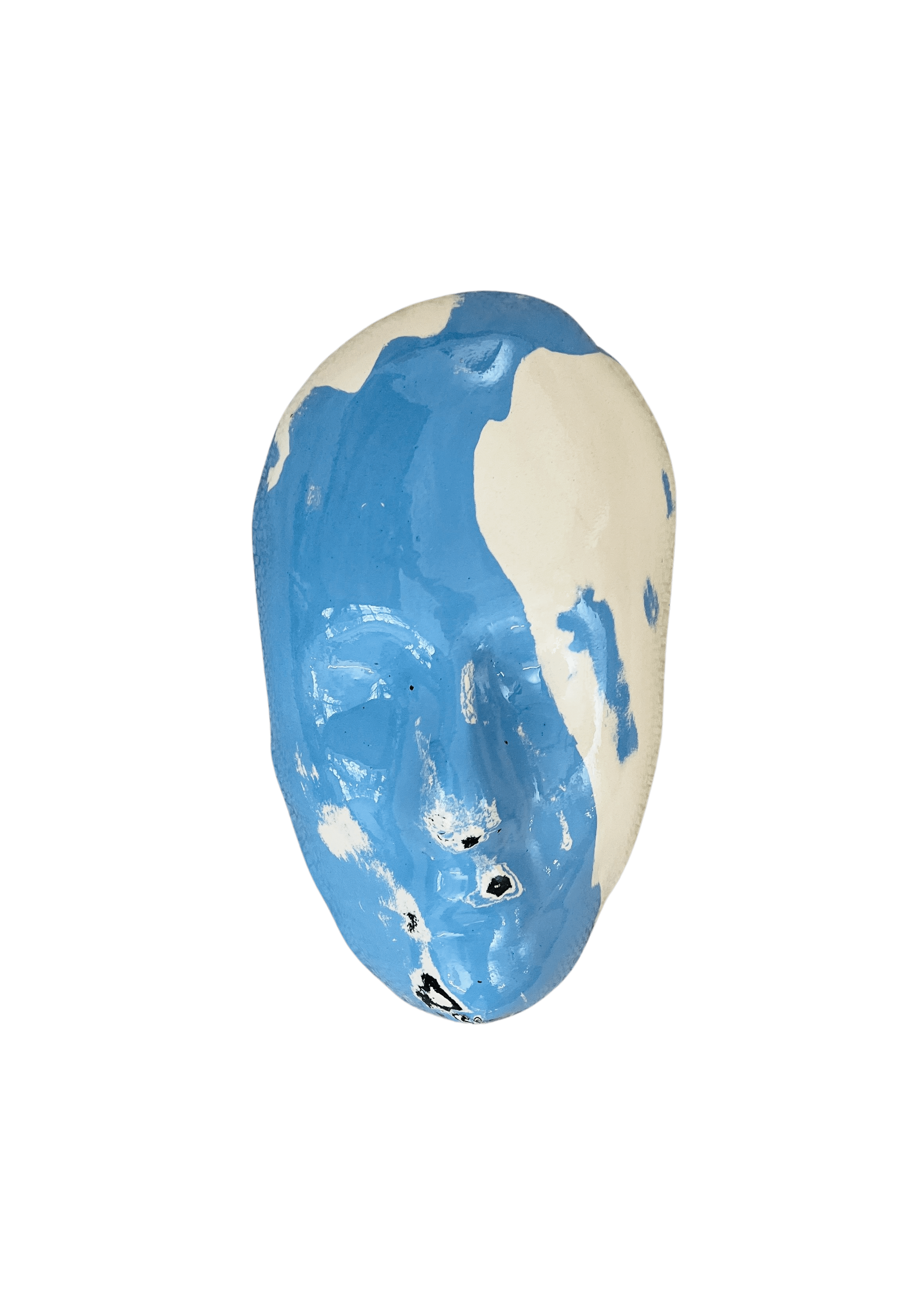 Tarian-mask-ceramic-blue-white-black