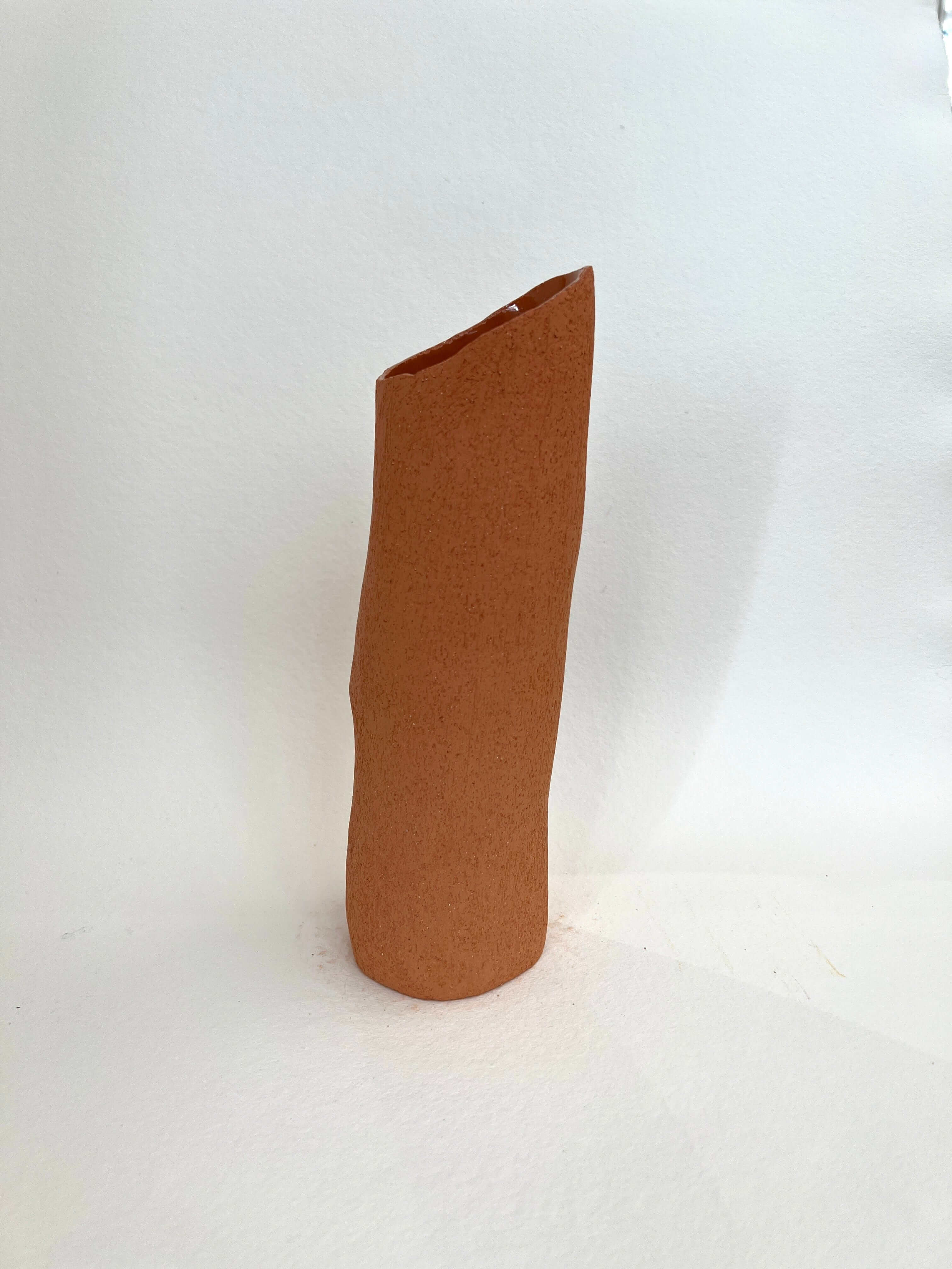 Tarian-Brut-long-vase-ceramic-orange