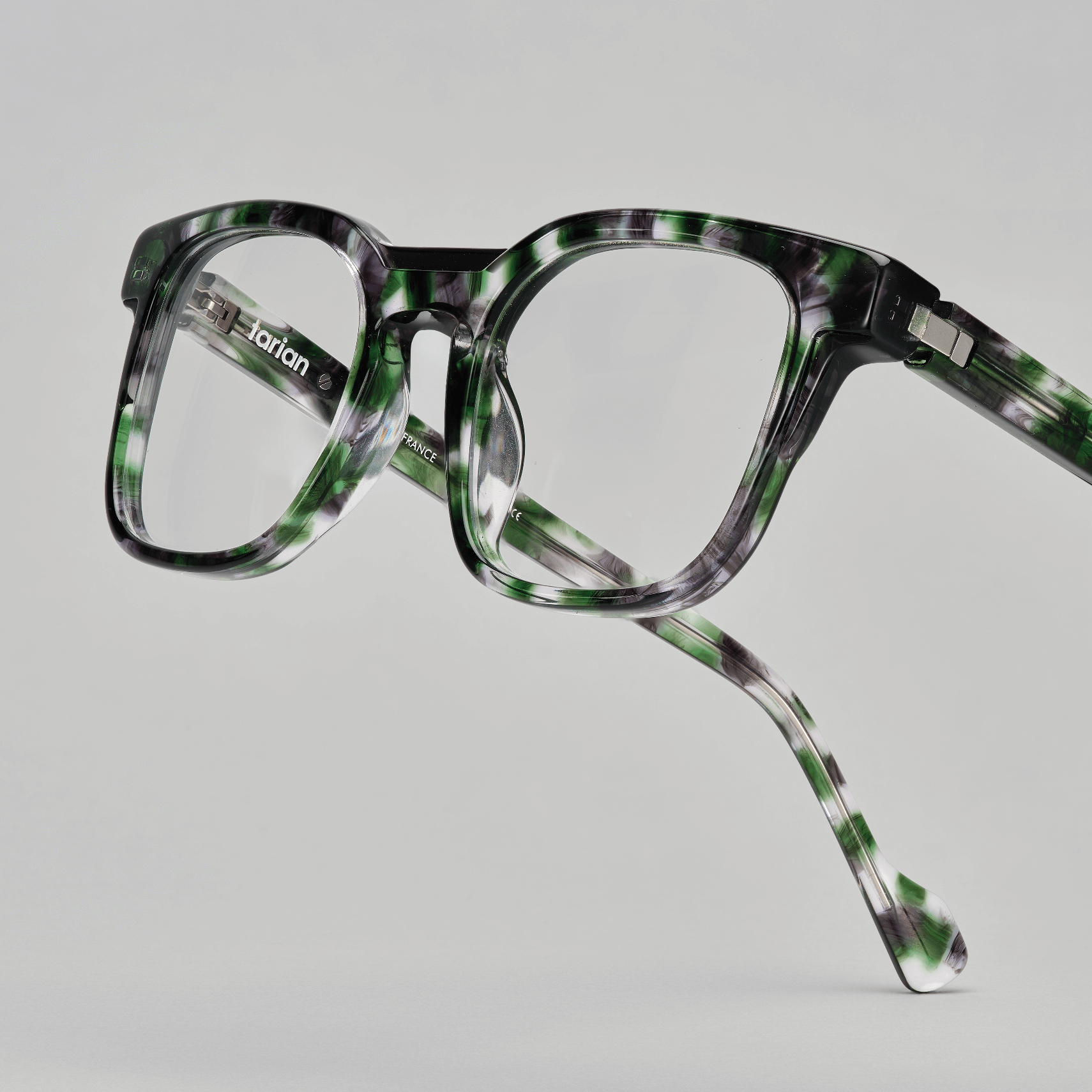 Tarian-Rodin-rectangle-eyewear-green-tortoiseshell