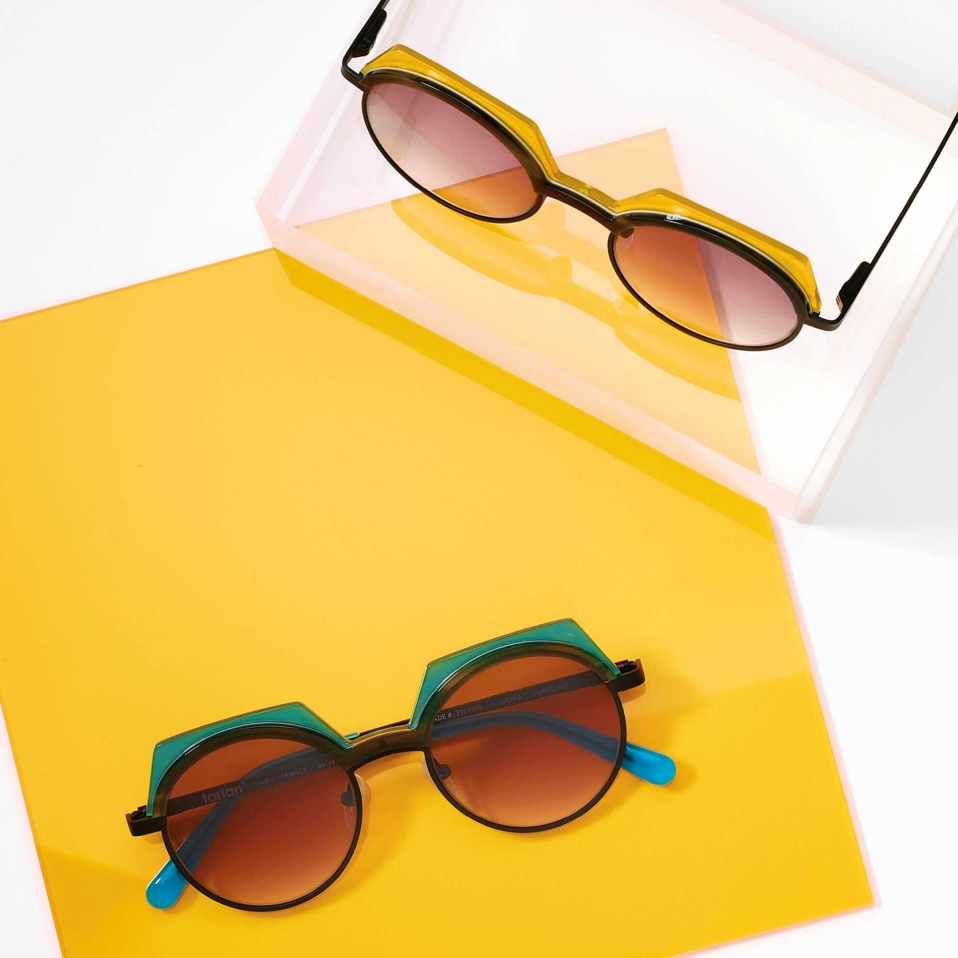 Tarian-Ischia-round-sunglasses-yellow-turtleshell-turquoise-black