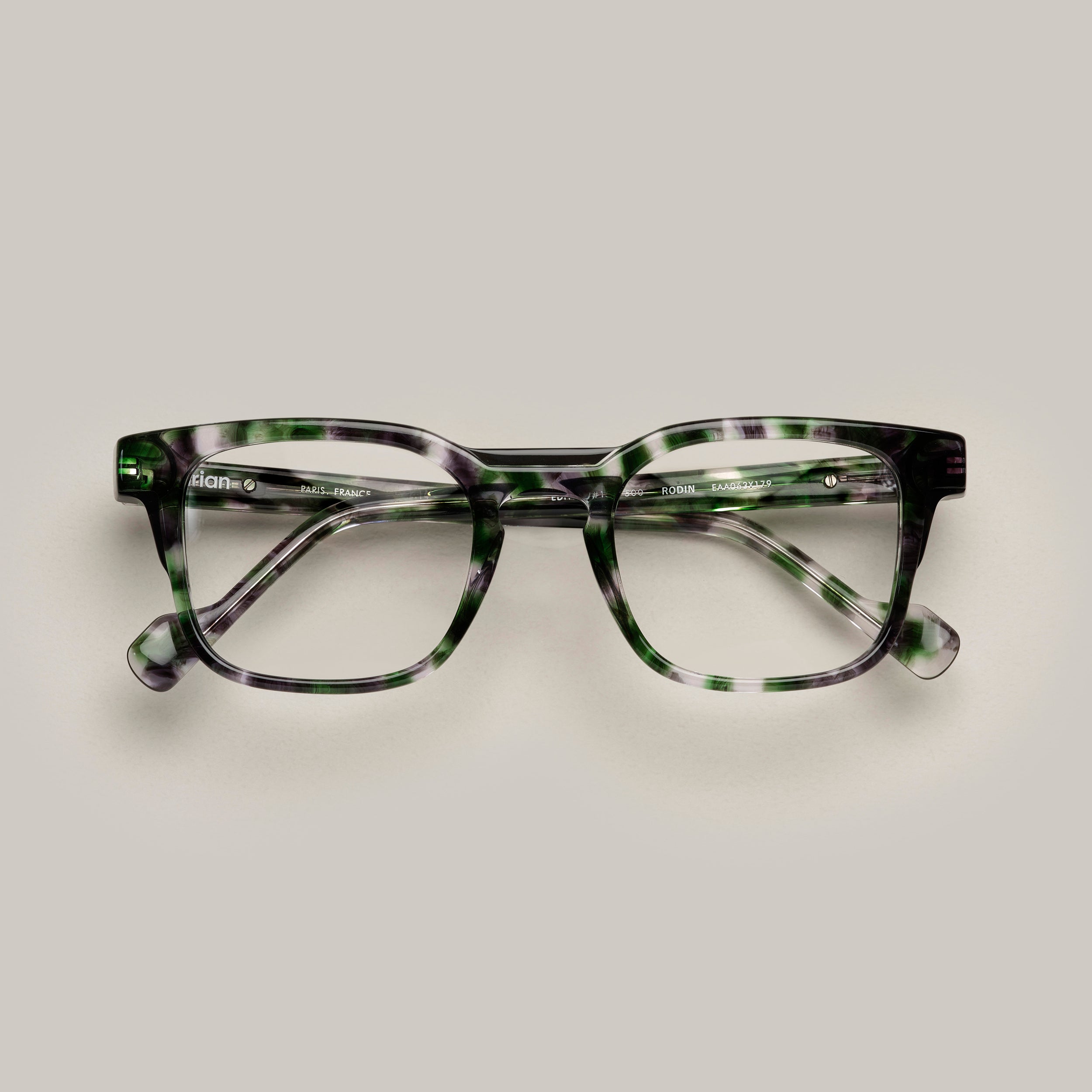 Tarian-Rodin-rectangle-eyewear-green-tortoiseshell