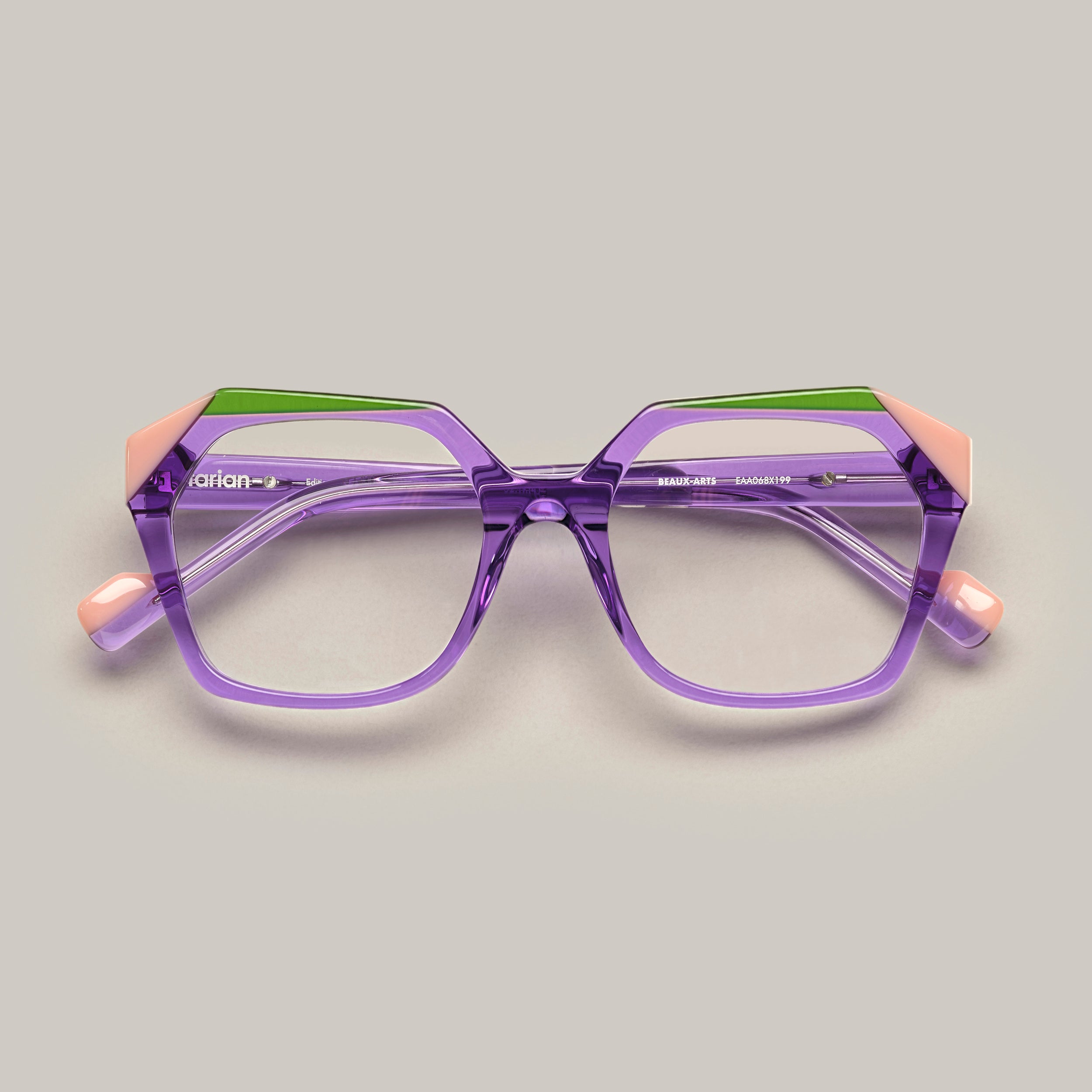 Tarian-Beaux-Arts-large-rectangle-cateye-eyewear-green-purple-pink