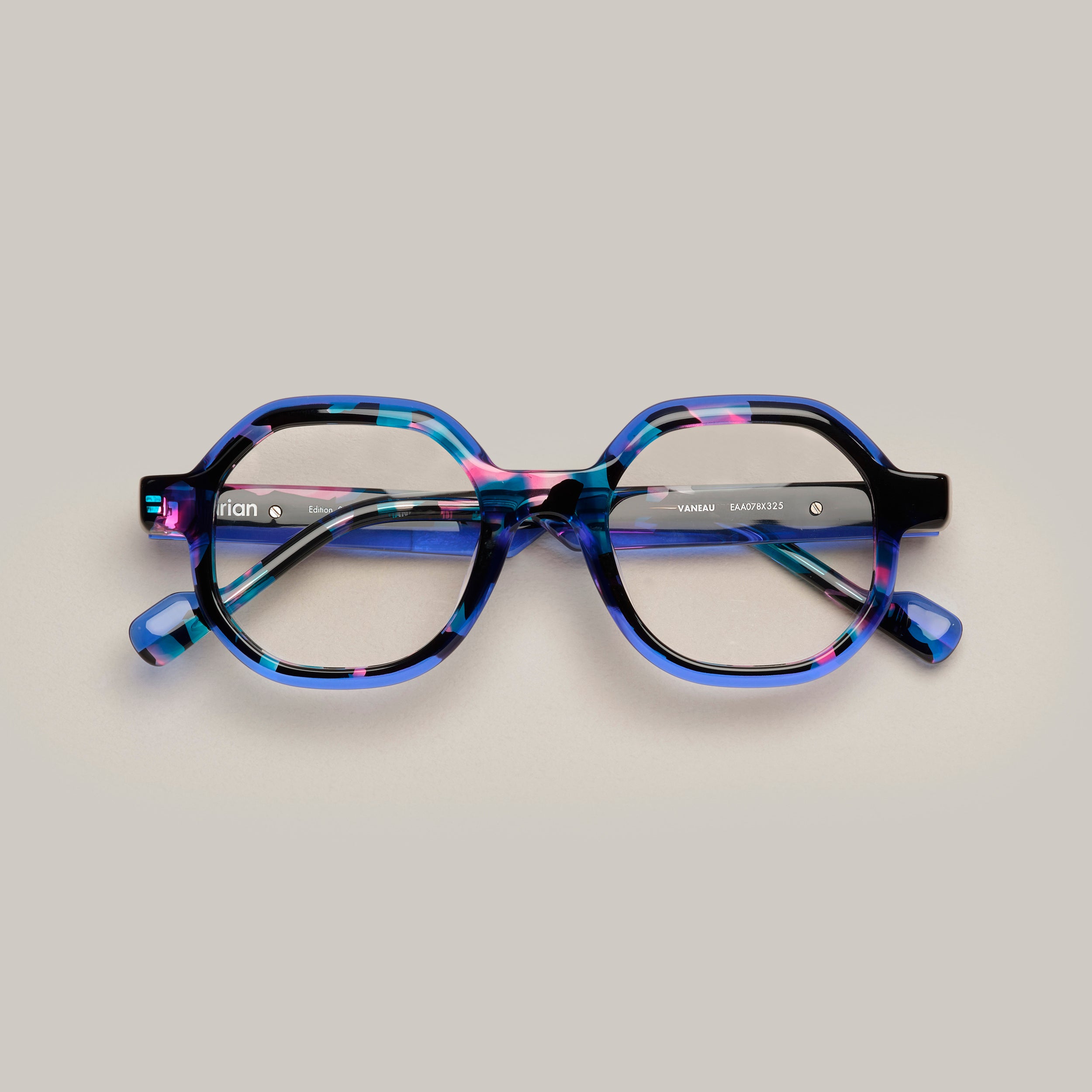 Tarian-eyewear-square-Vaneau-tortoiseshell-multi-pink-blue