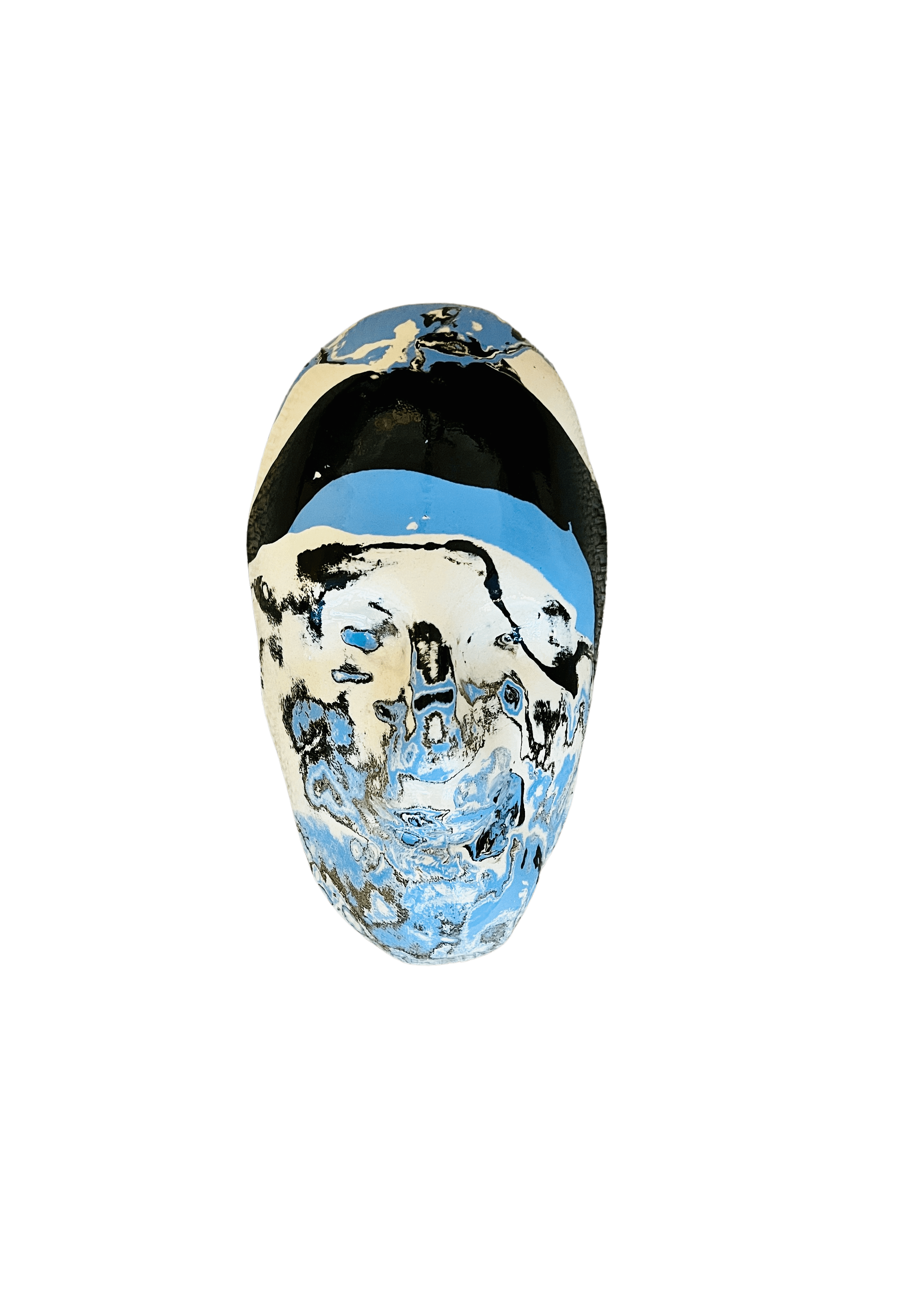 Tarian-mask-ceramic-white-black-blue