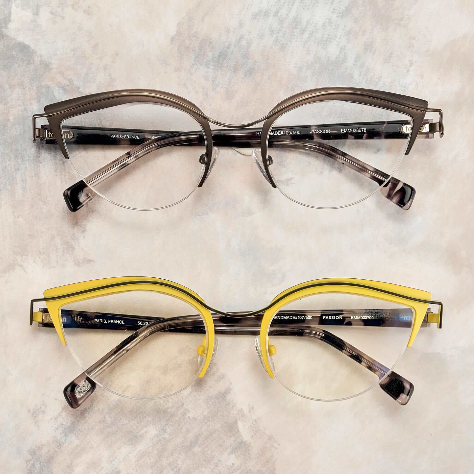 Tarian-Passion-cateye-eyewear-tortoiseshell-grey-yellow-black
