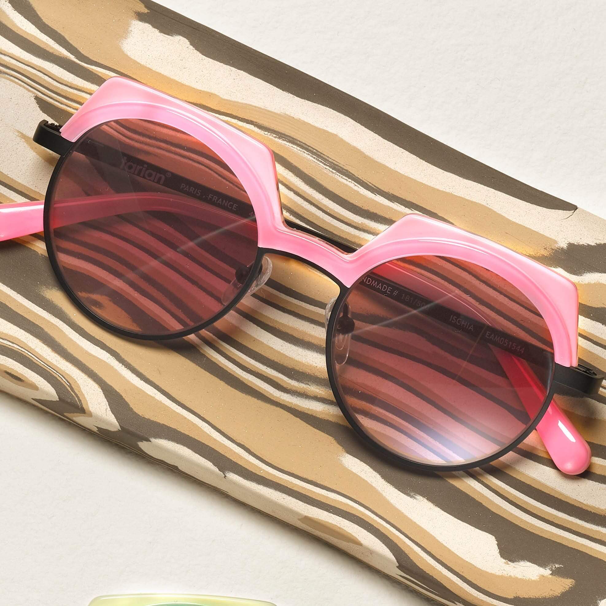 Tarian-Ischia-round-sunglasses-pink-black