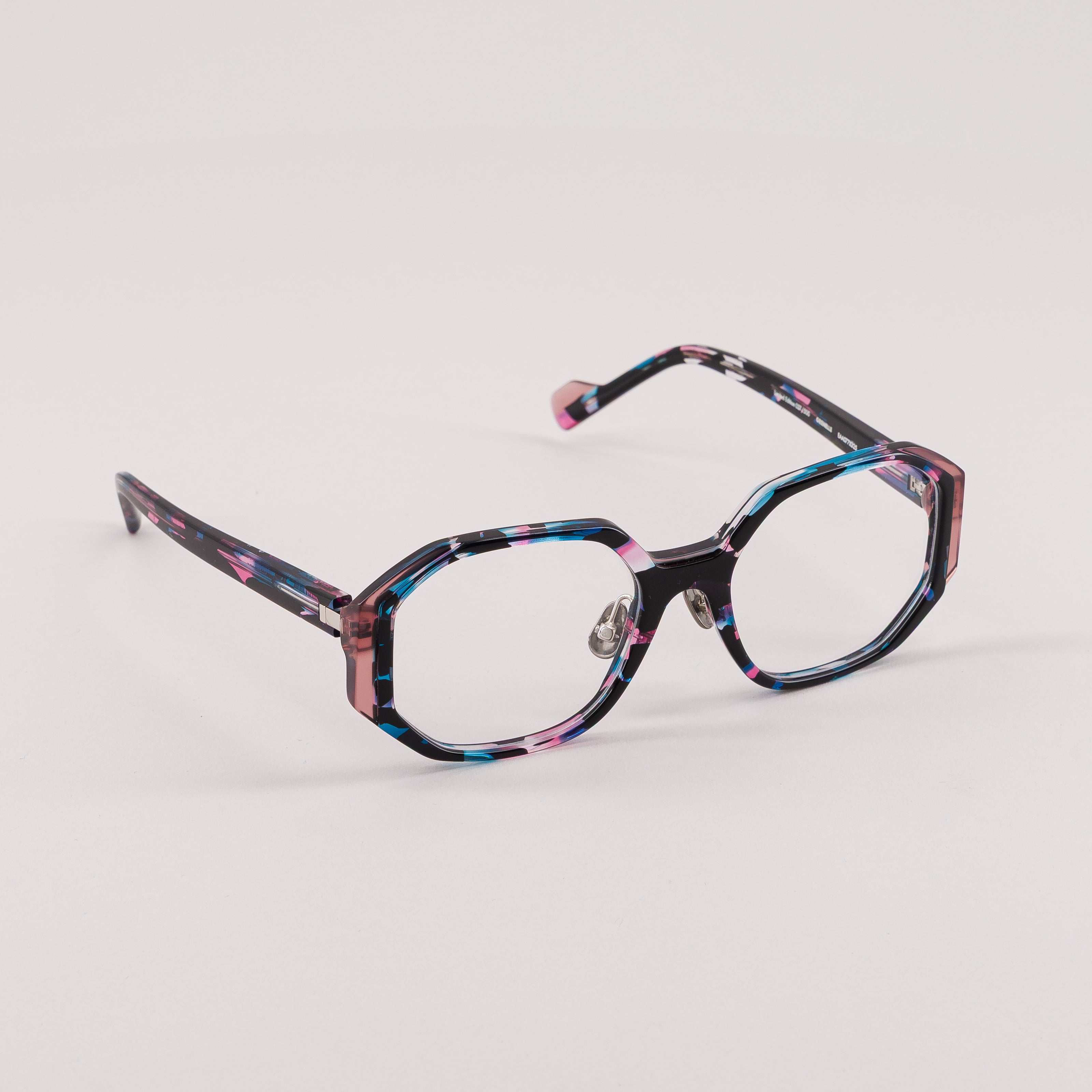 #couleur_Écaille multicolore rose et bleu