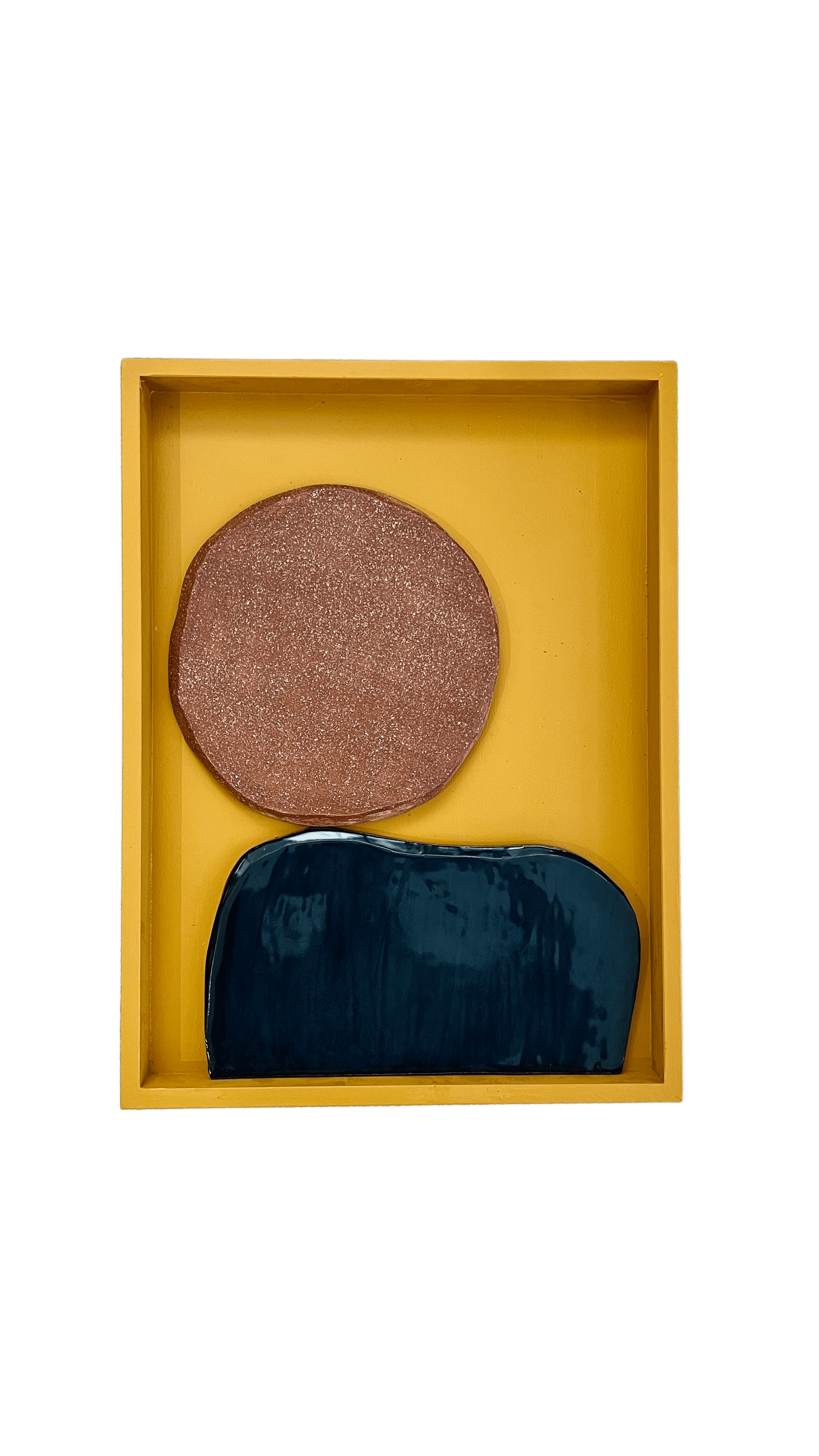 Tarian-Cielo-ceramic-frame-mustard-brown-darkblue