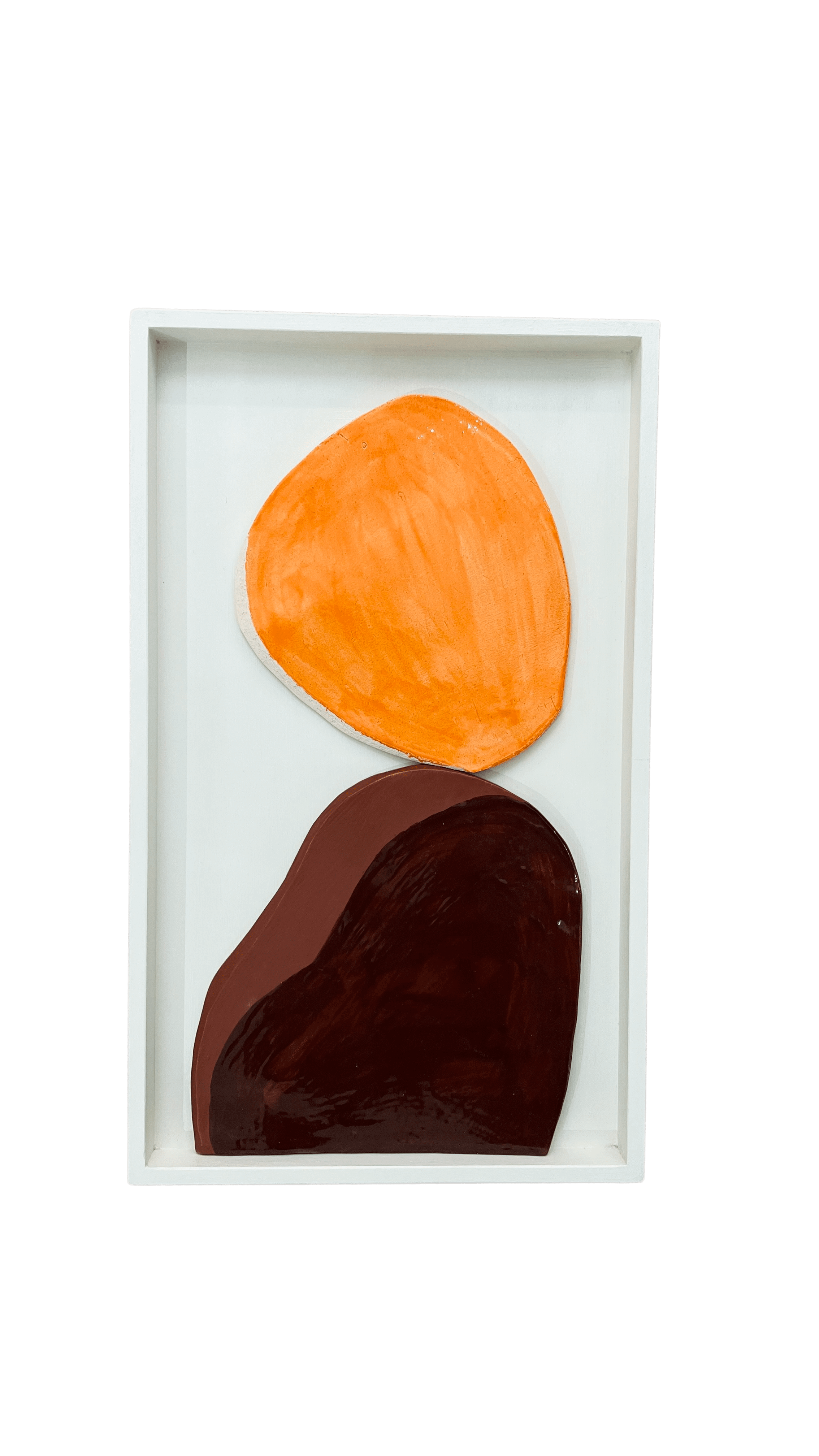 Tarian-Cielo-ceramic-frame-white-orange-burgundy