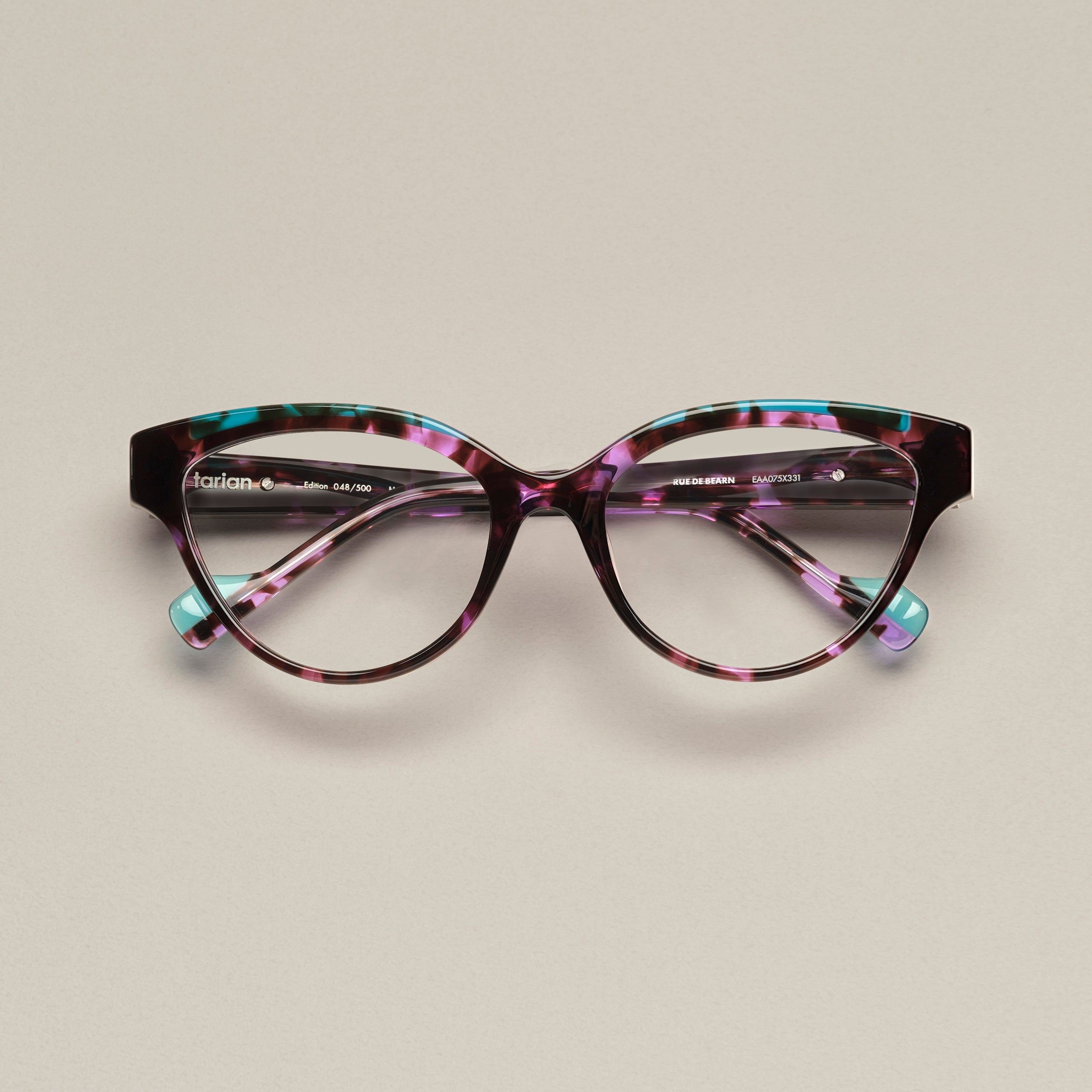 Tarian-Rue-de-Bearn-cateye-eyewear-tortoiseshell-purple-turquoise