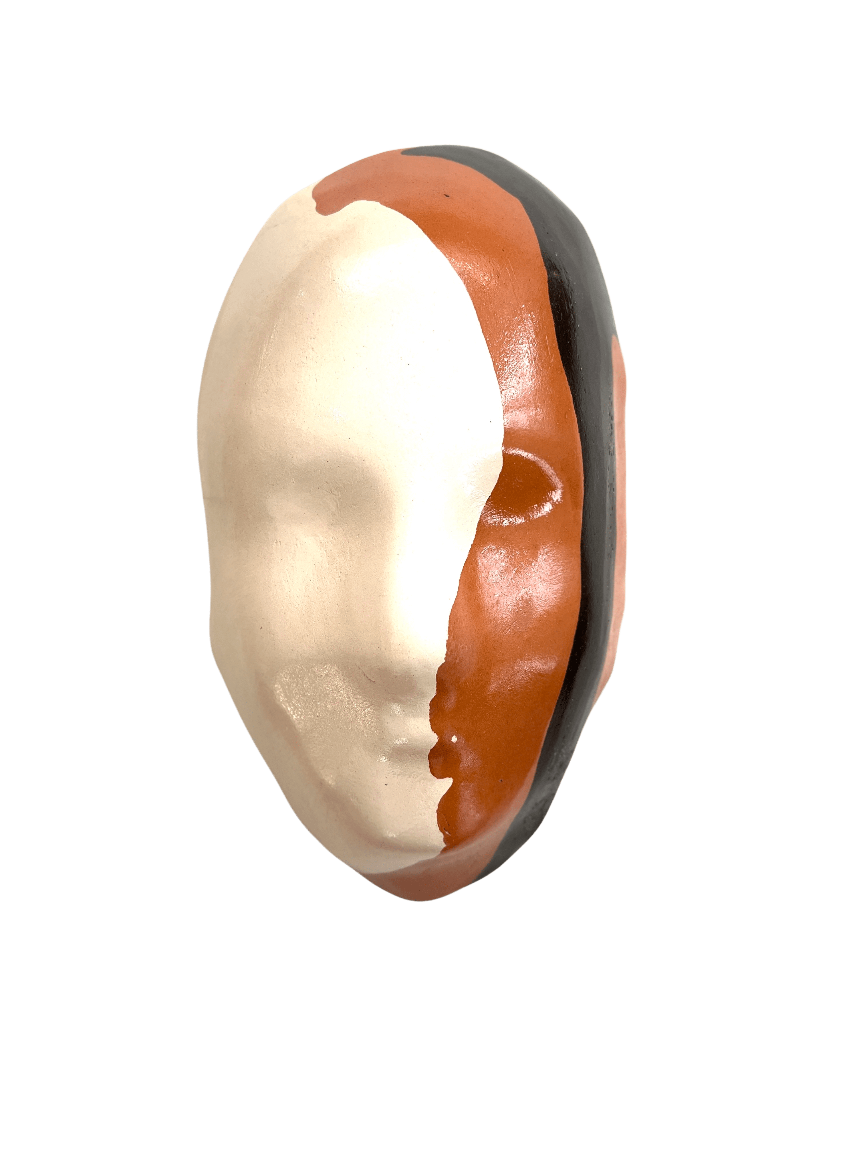 Tarian-mask-ceramic-black-orange-white