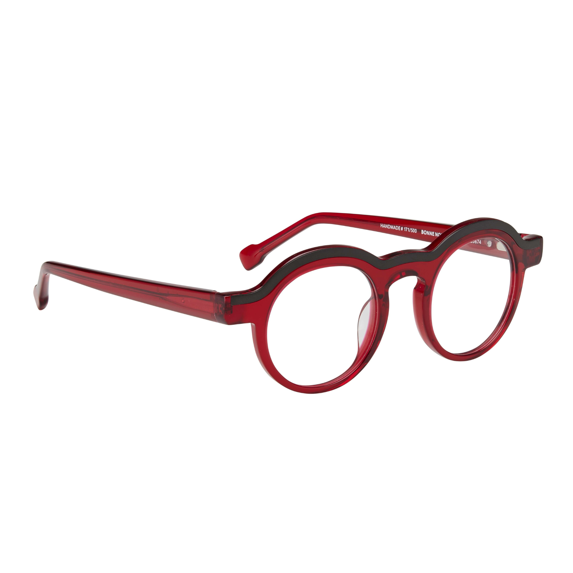 Tarian-Bonne-Nouvelle-round-eyewear-clear-red-black