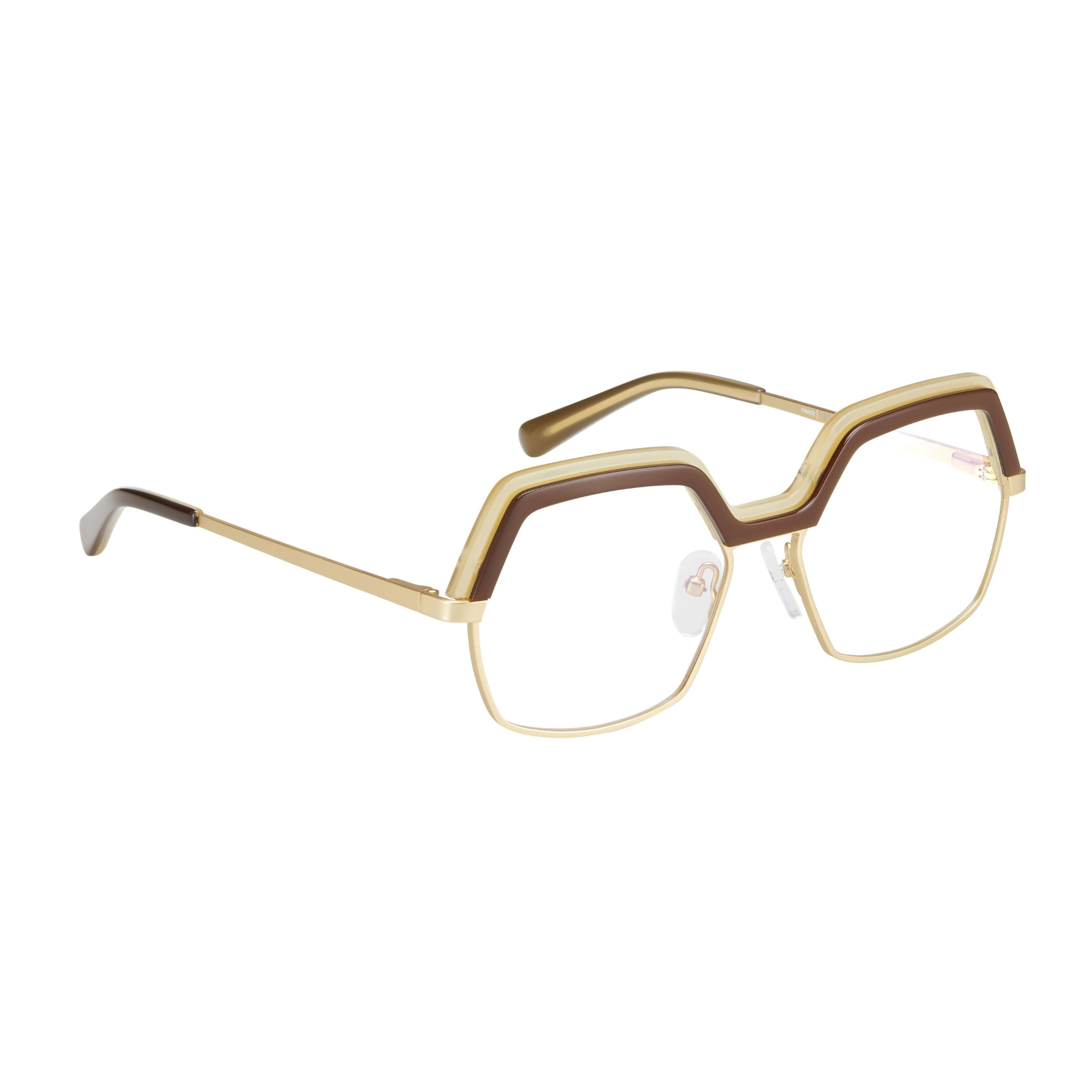 Tarian-Parme-large-octagon-eyewear-gold-sand-brown