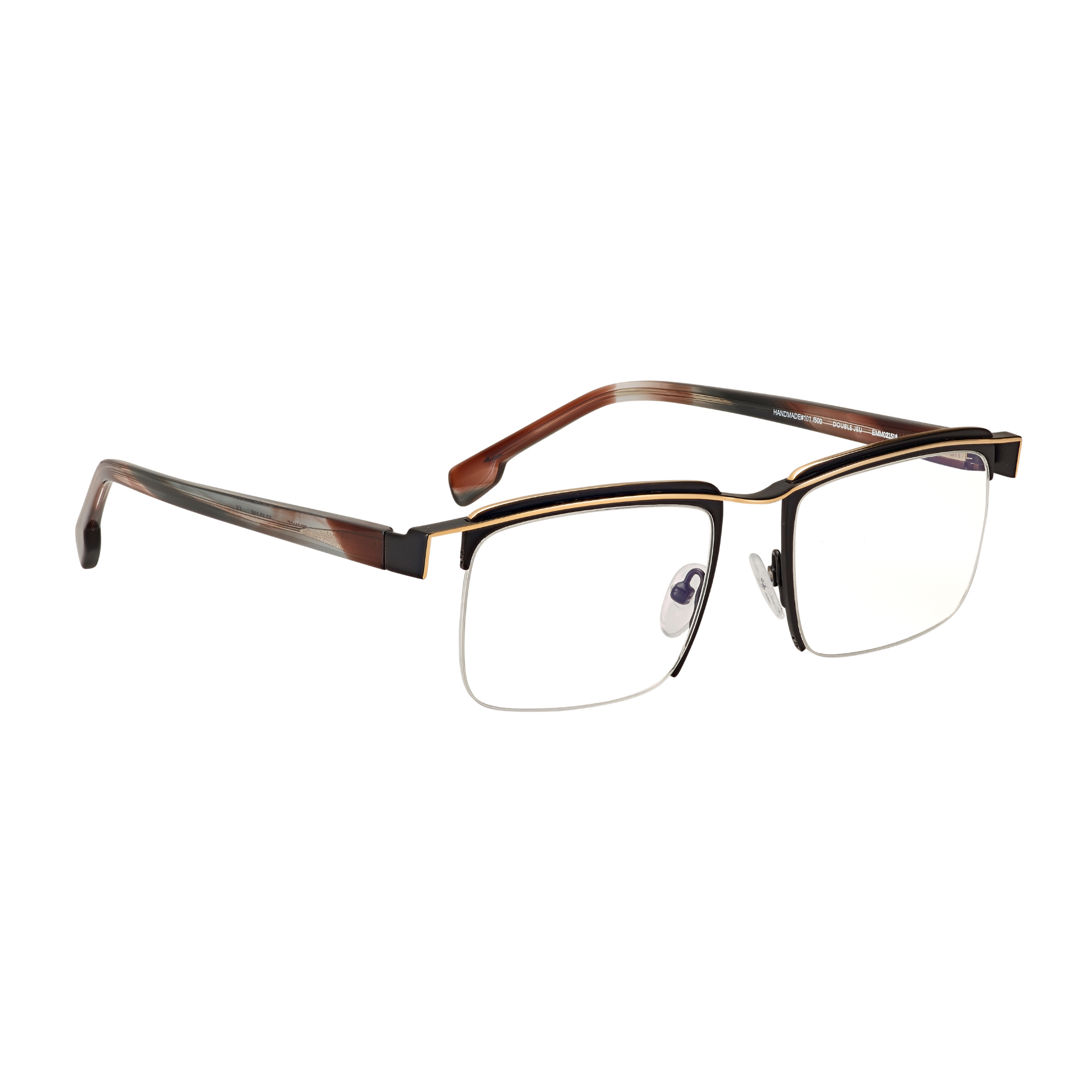 Tarian-Double-Jeu-rectangle-eyewear-tortoiseshell-black-gold
