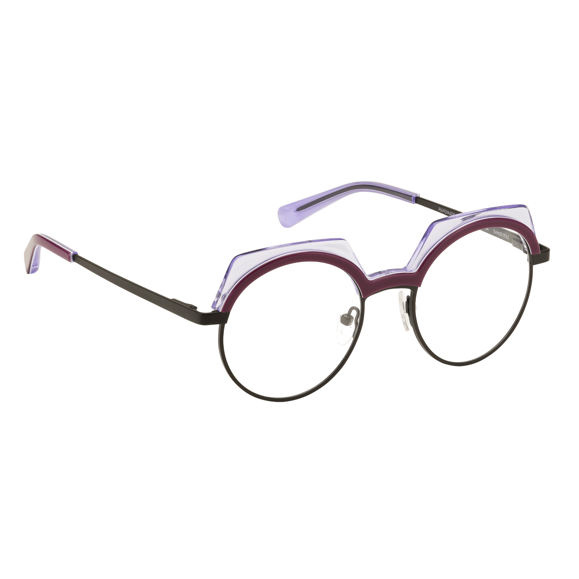 Tarian-Ischia-round-eyewear-clear-purple-black