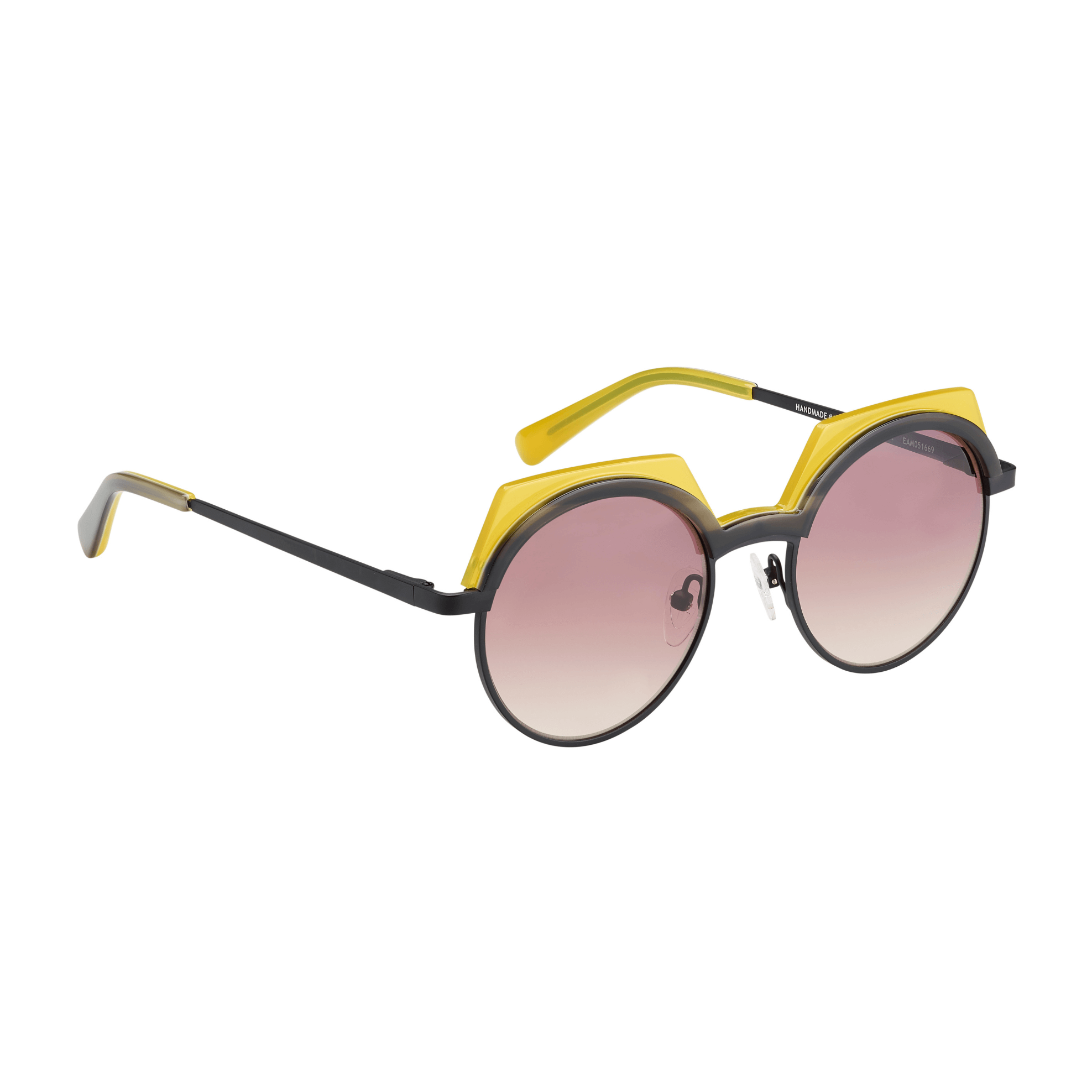 Tarian-Ischia-round-sunglasses-yellow-turtleshell-black