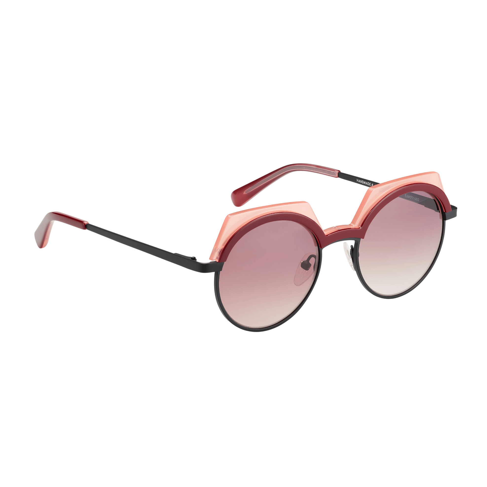 Tarian-Ischia-round-sunglasses-red-pink-black