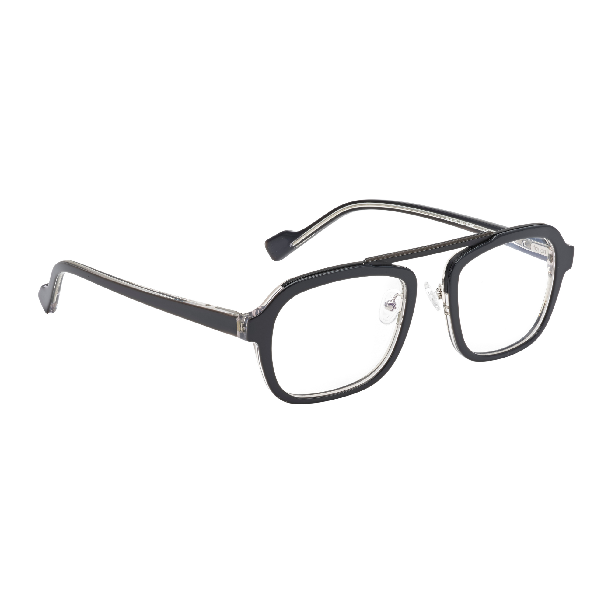 Tarian-Lamarck-rectangle-pilot-eyewear-dark-grey-clear