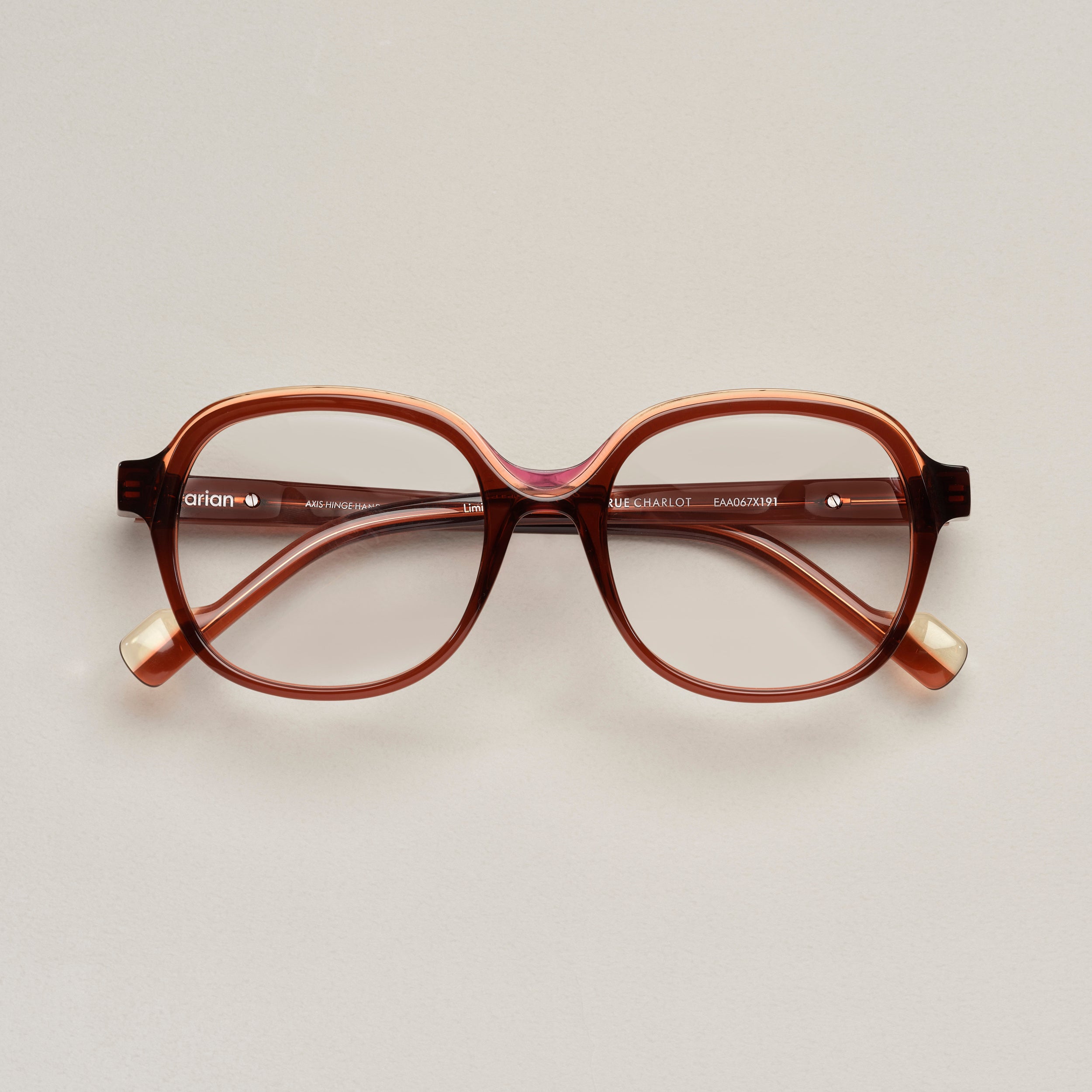 Tarian-Rue-Charlot-large-oval-eyewear-brown-beige-pink