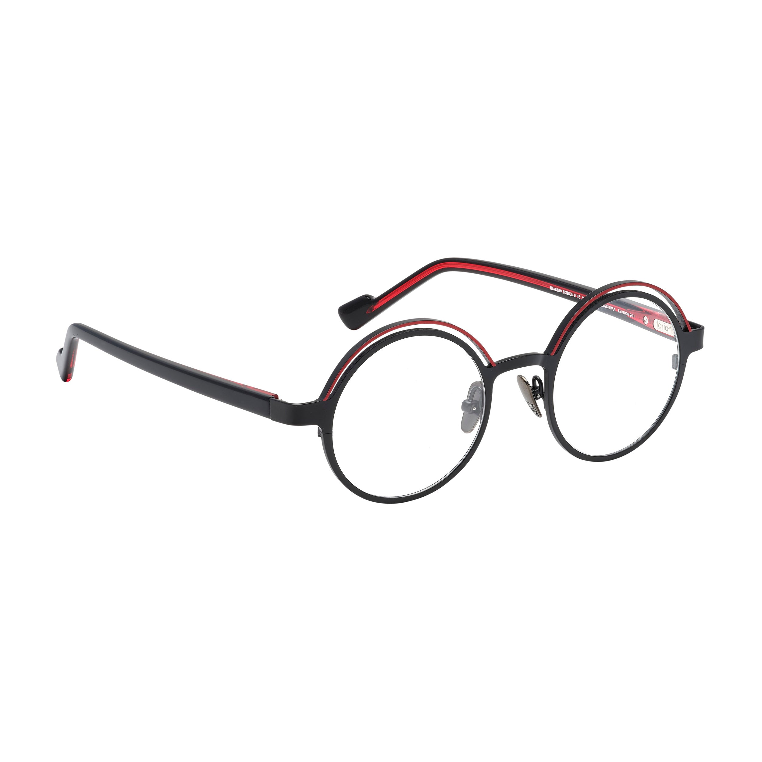 Tarian-Sadogashima-round-eyewear-black-red