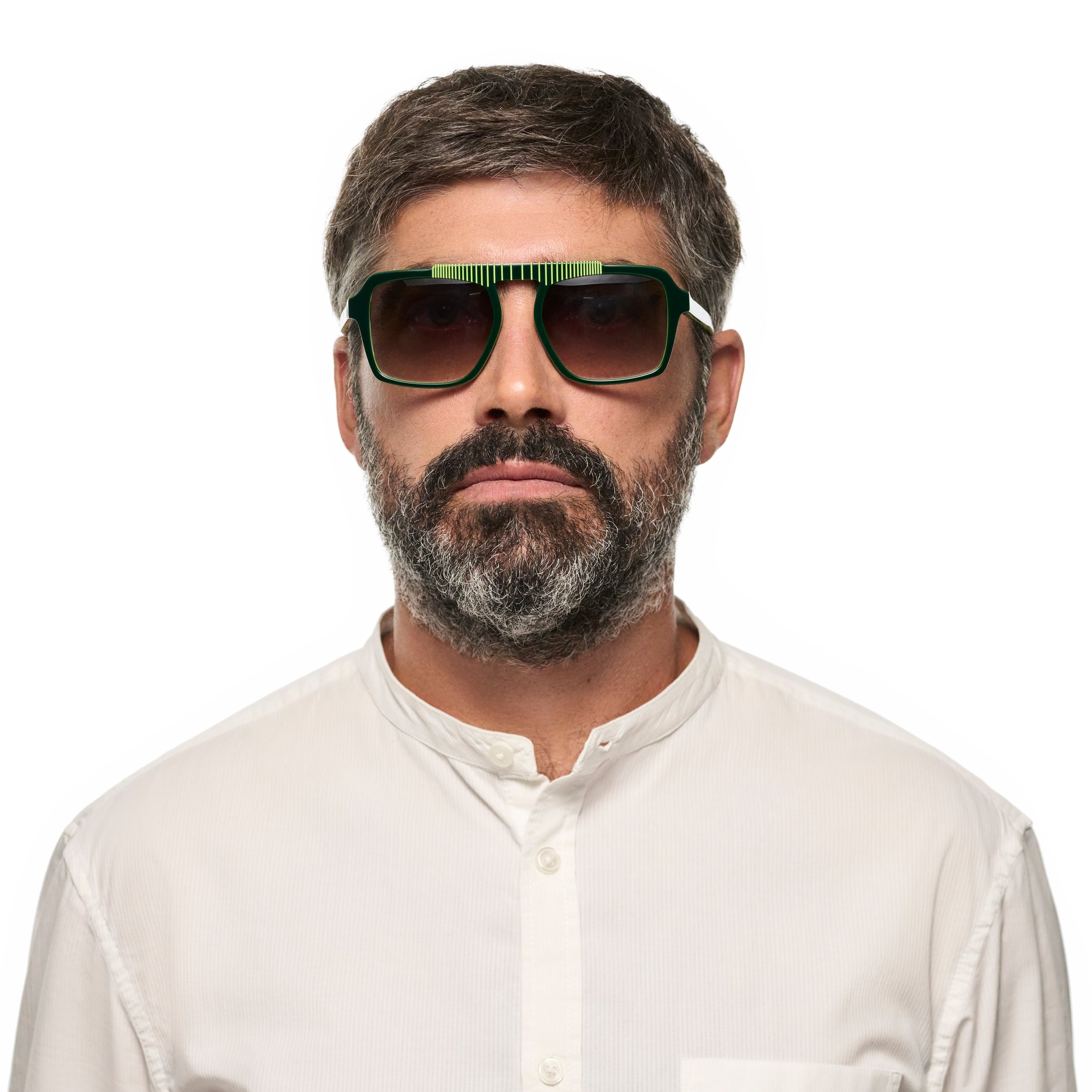 Tarian-Monge-pilot-sunglasses-green-portrait