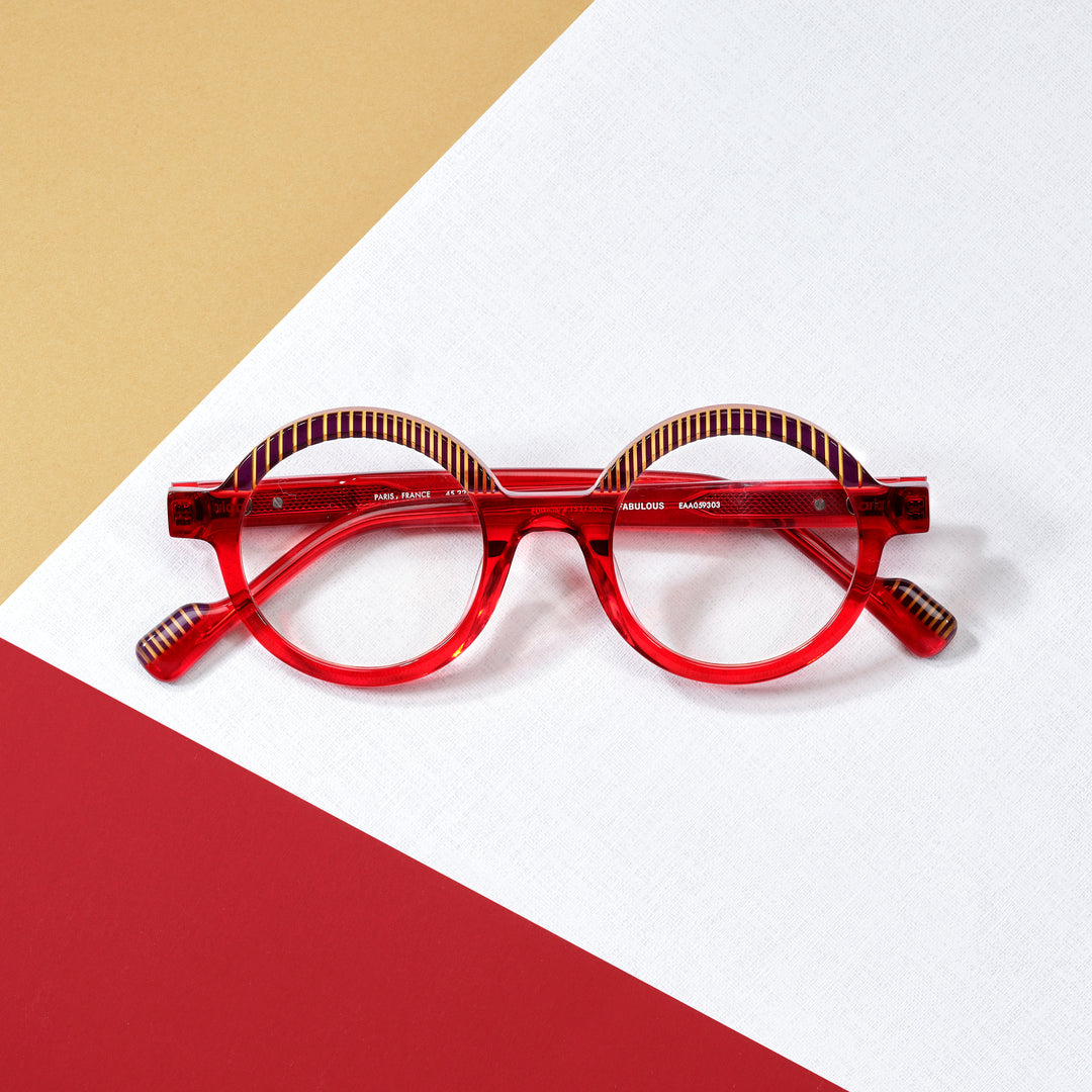Tarian-Fabulous-round-eyewear-red-orange-darkpurple