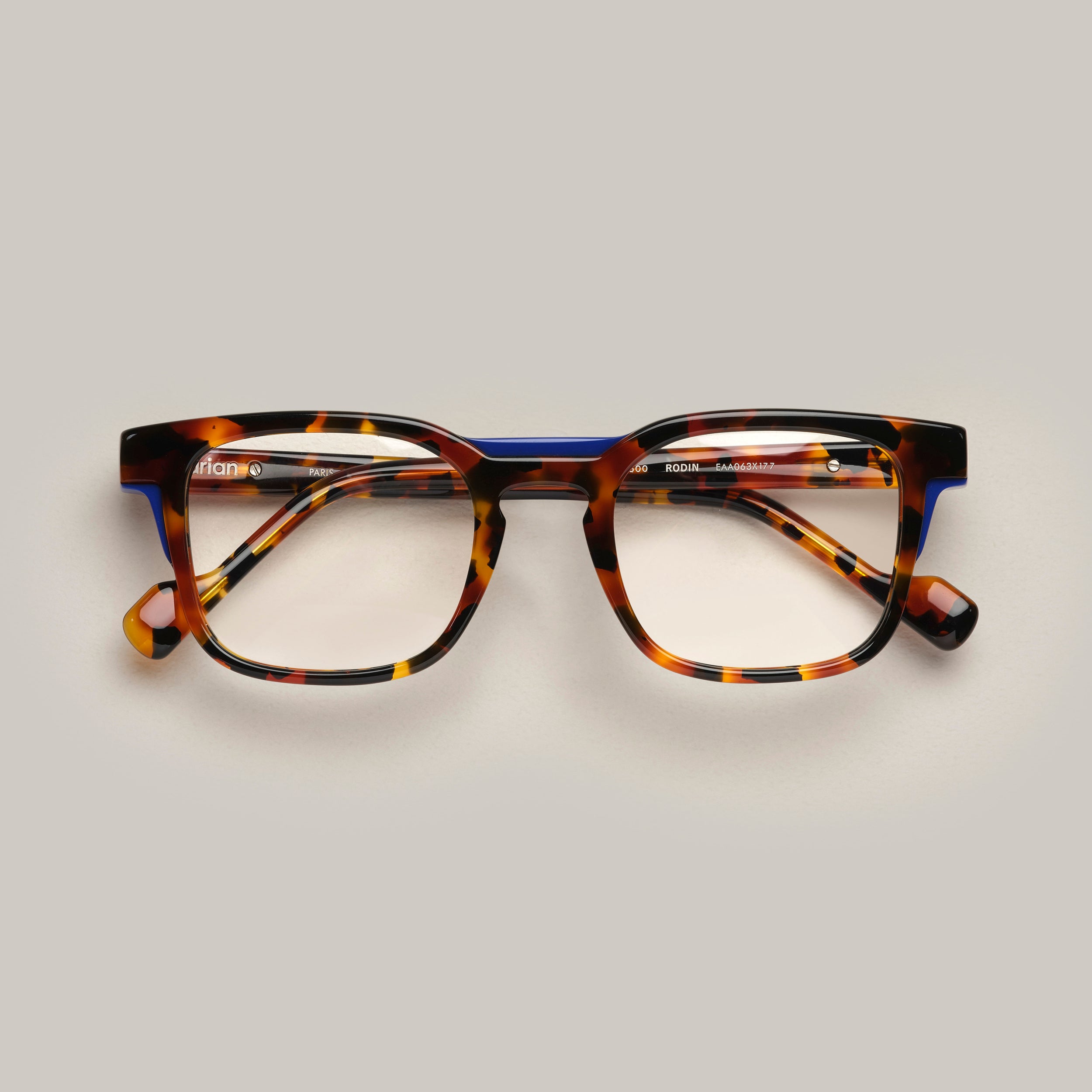 Tarian-Rodin-rectangle-eyewear-tortoiseshell-blue