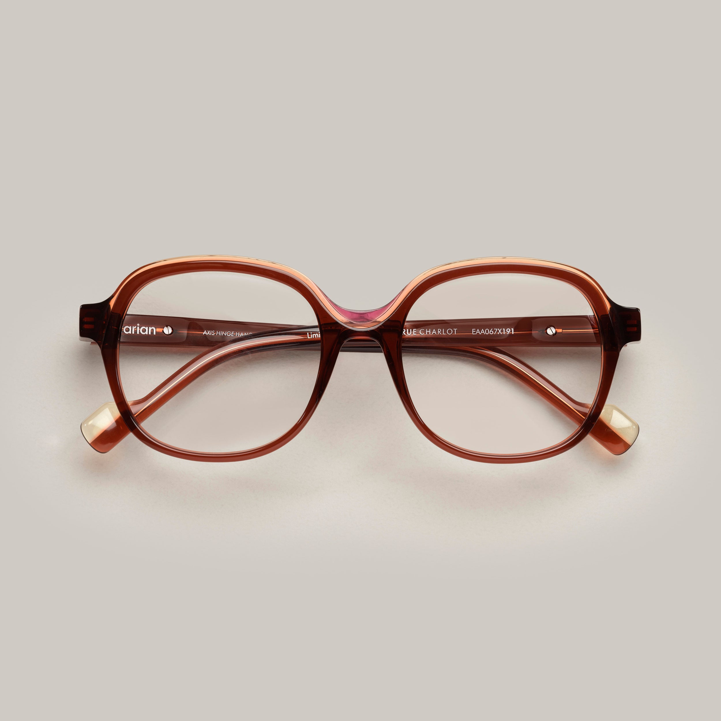 Tarian-Rue-Charlot-large-oval-eyewear-brown-beige-pink