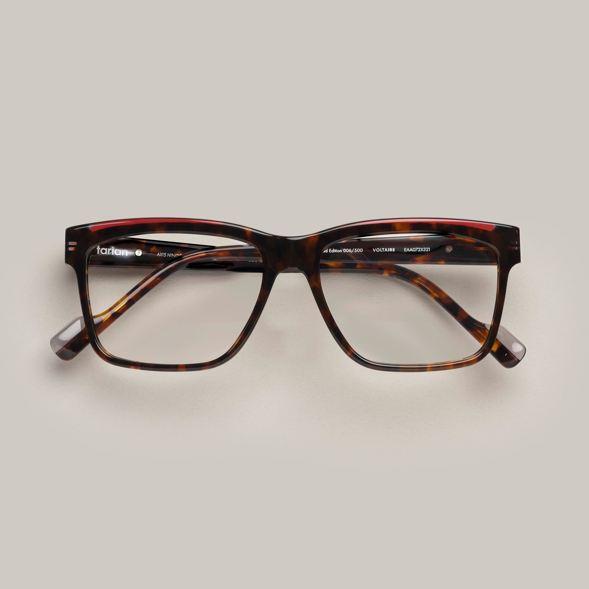 Tarian-Voltaire-rectangle-eyewear-dark-tortoiseshell-red