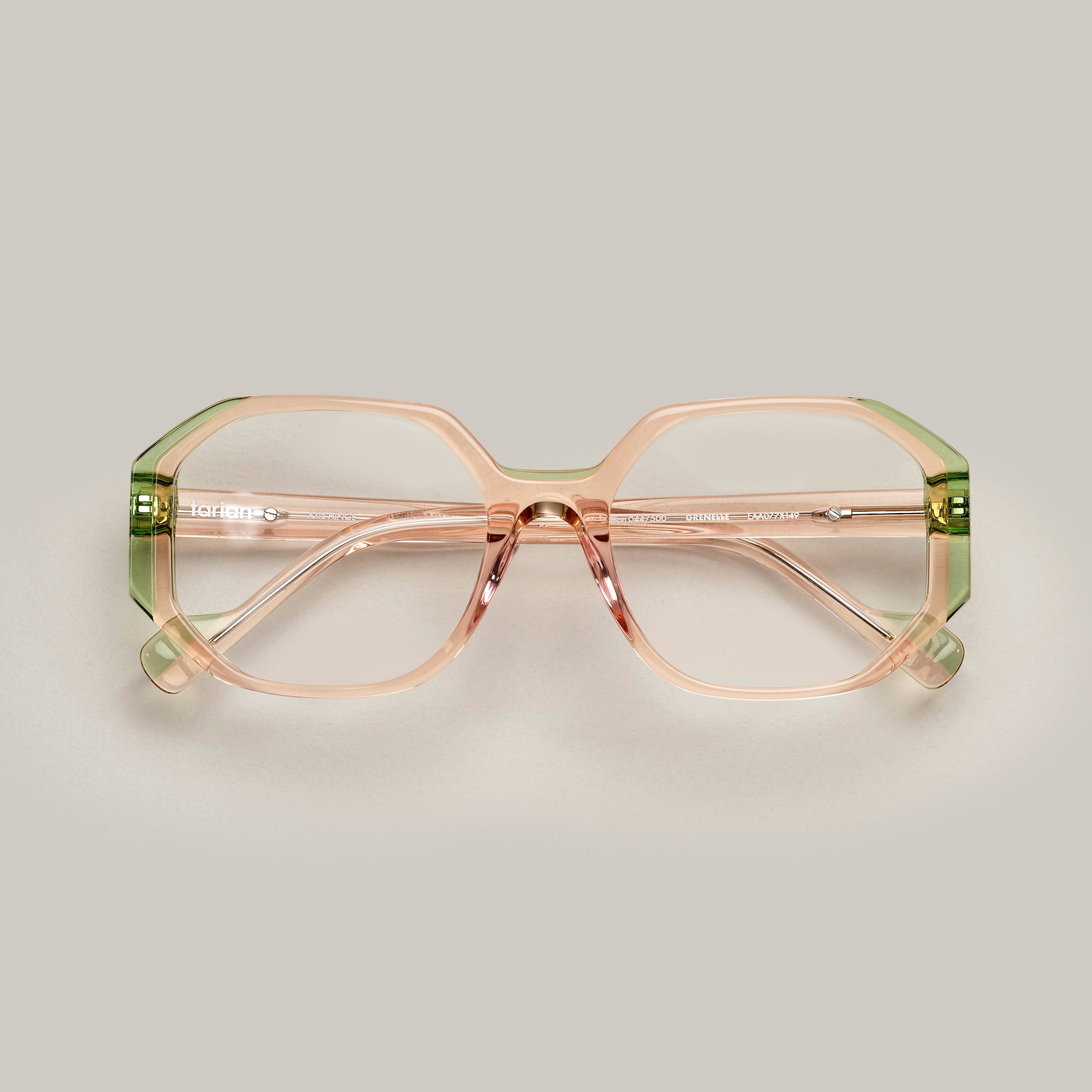 Tarian-Grenelle-square-eyewear-clear-pink-green