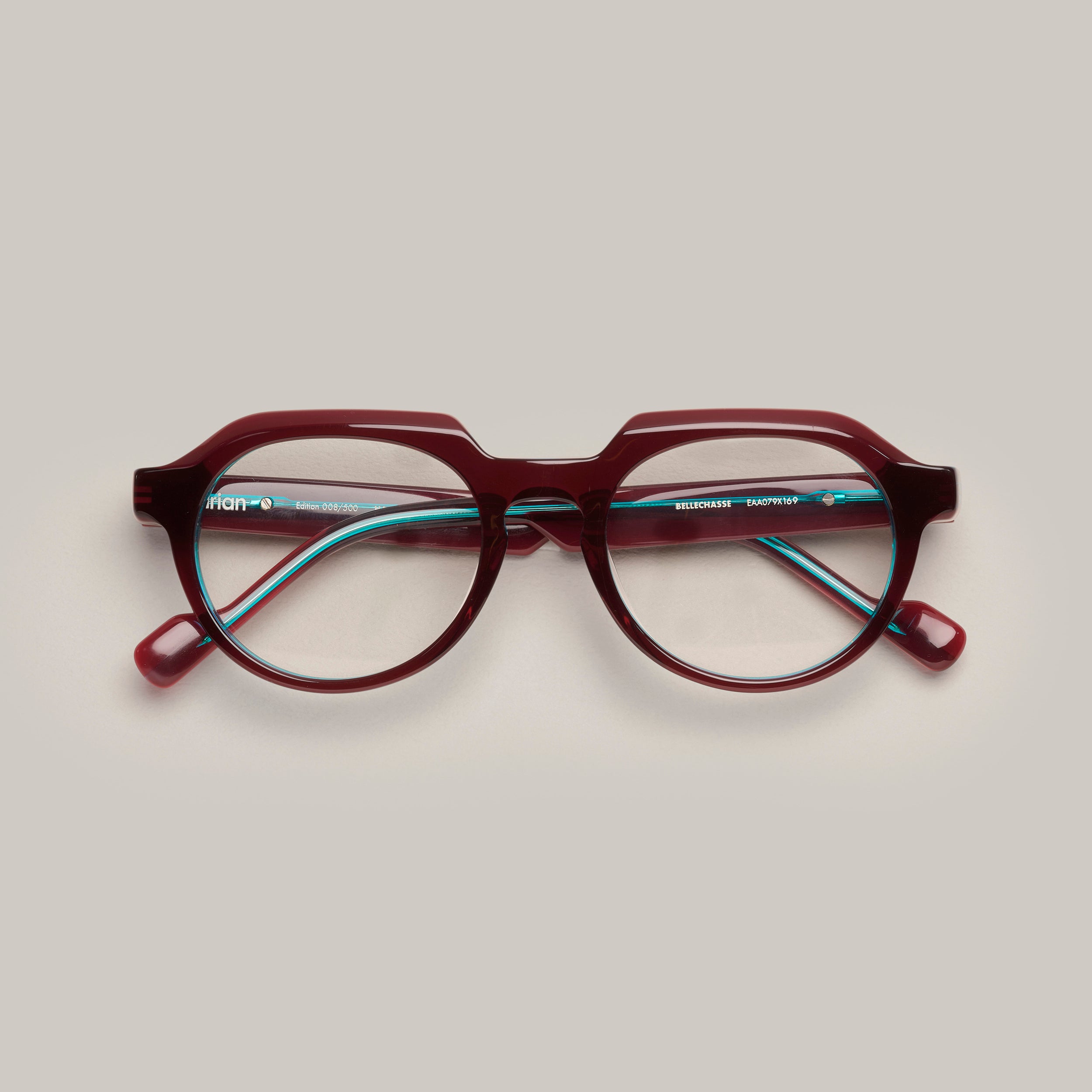 Tarian-Bellechasse-pantos-eyewear-dark-red-turquoise