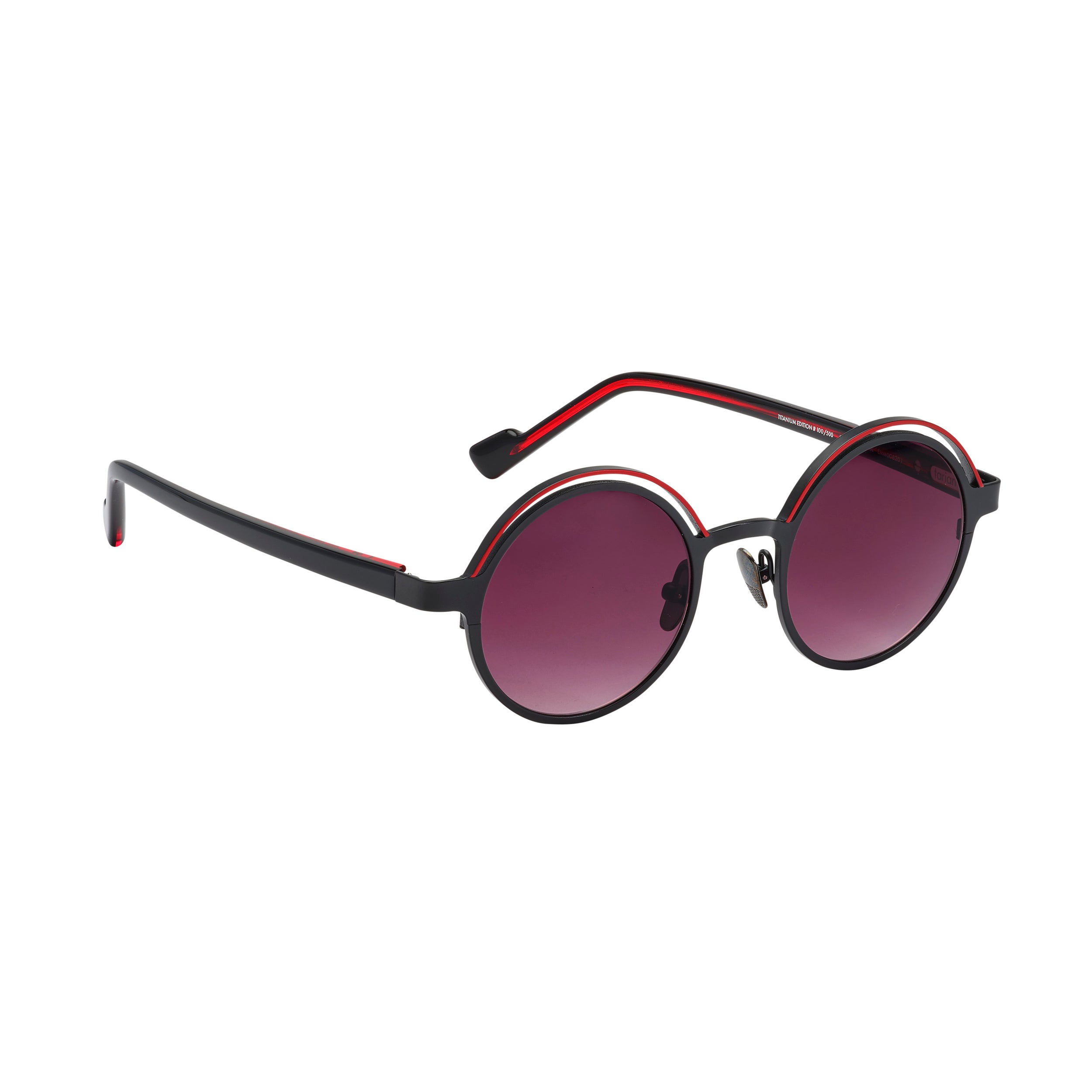 Tarian-Sadogashima-round-sunglasses-black-red
