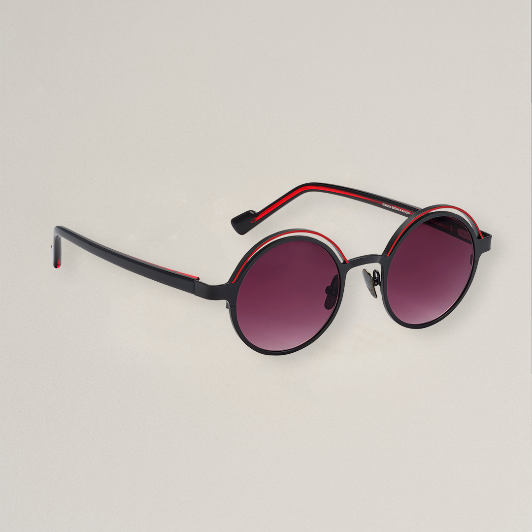 Tarian-Sadogashima-round-sunglasses-black-red