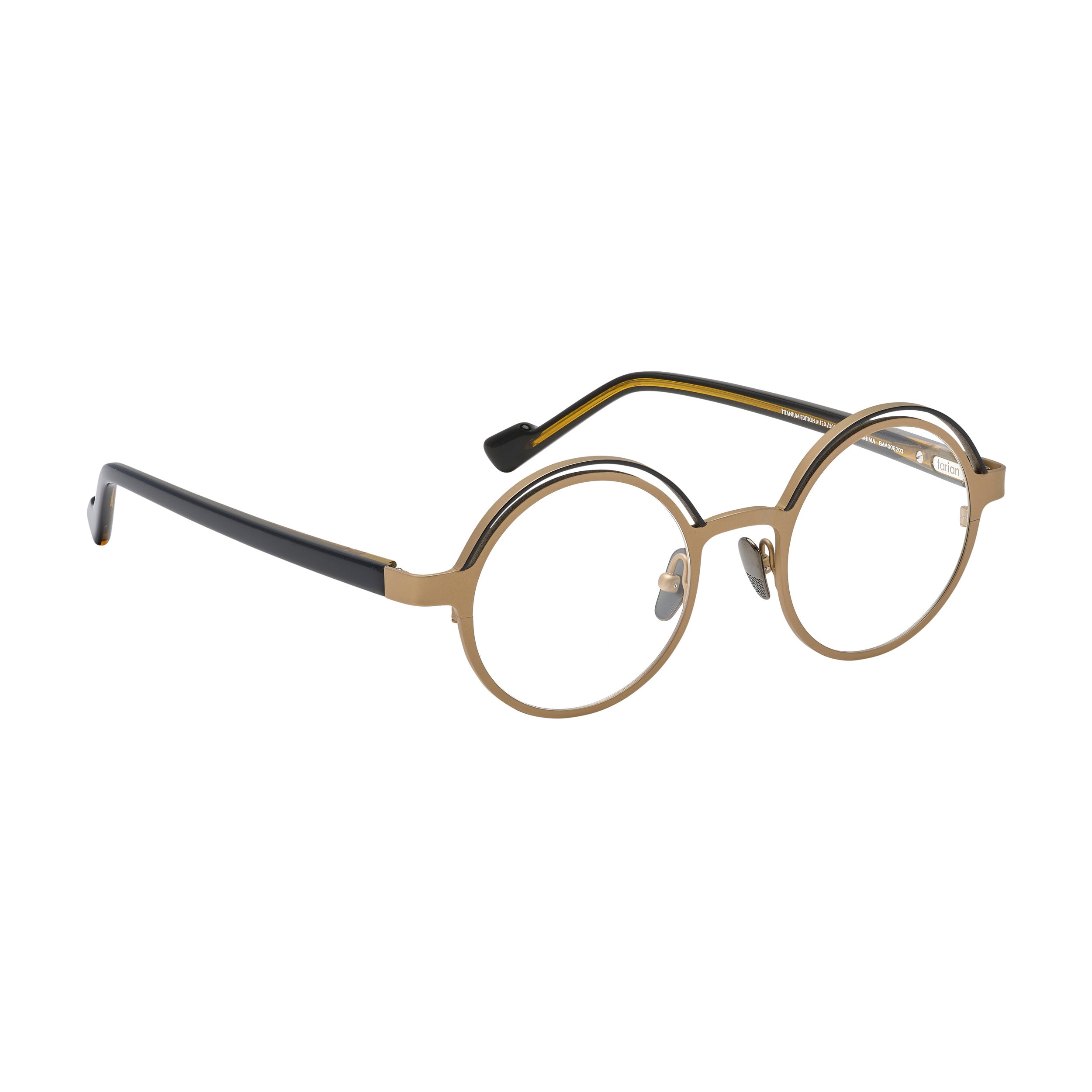 Tarian-Sadogashima-round-eyewear-gold-black