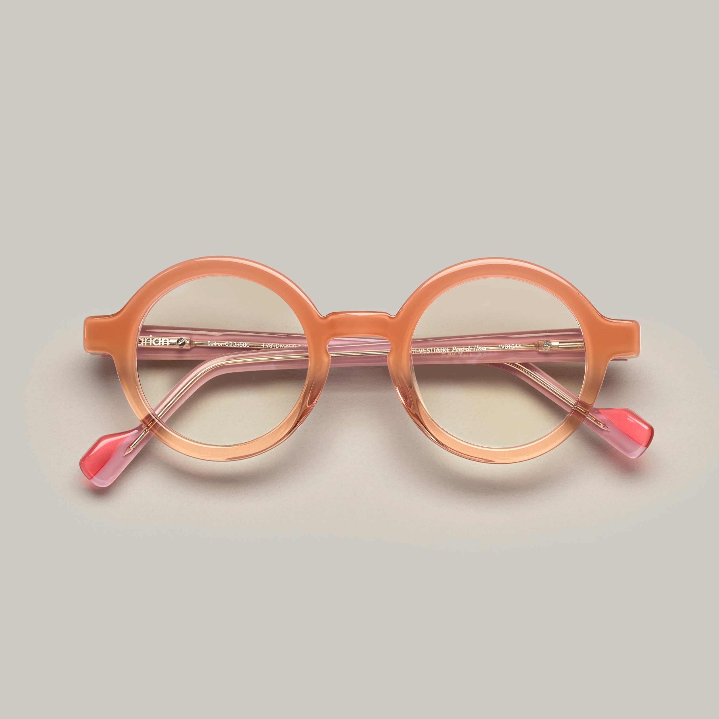 Tarian Pont de l'Alma round gradient clear beige pink eyewear
