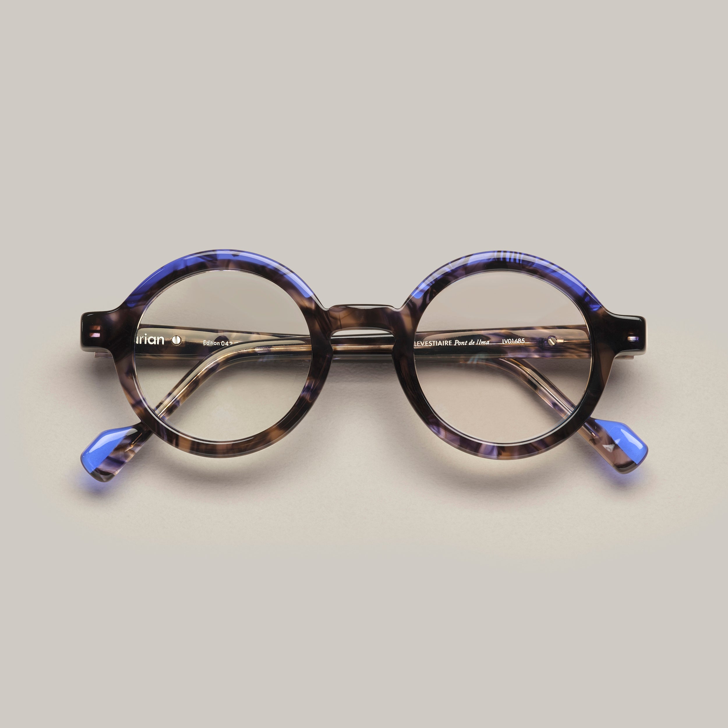 Tarian Pont de l'Alma round tortoise shell and blue eyewear