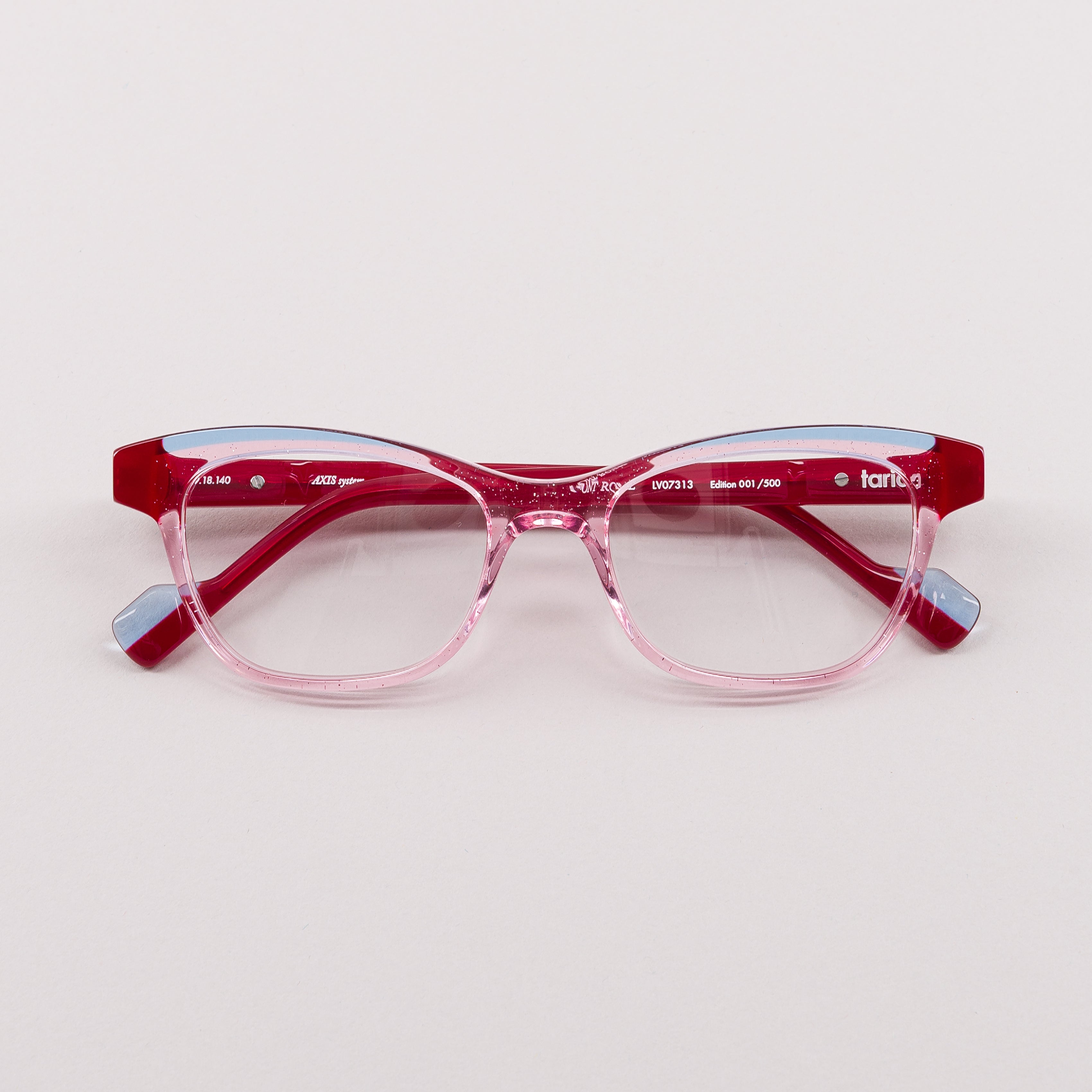#couleur_Rose pailleté, bleu et rouge