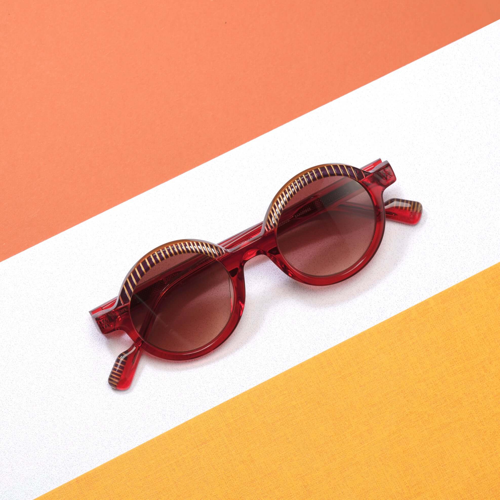 Tarian-Fabulous-round-sunglasses-red-orange-darkpurple