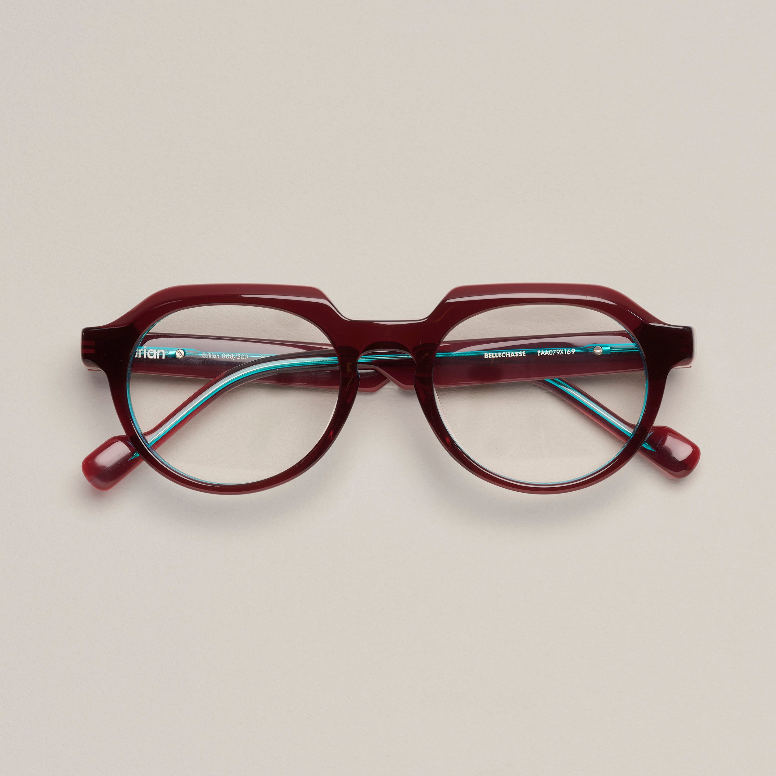 Tarian-Bellechasse-pantos-eyewear-dark-red-turquoise