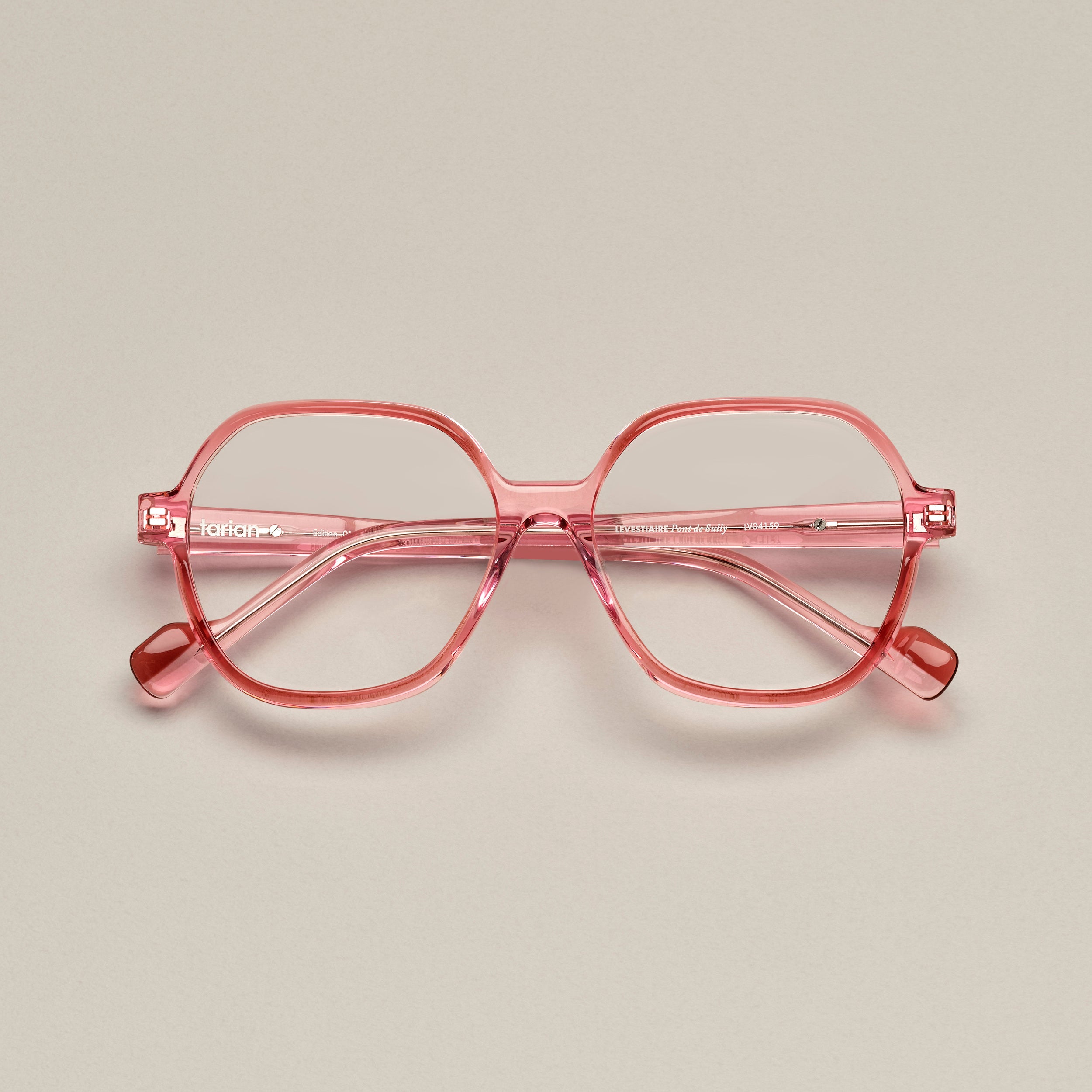 Tarian clear pink trapeze eyewear