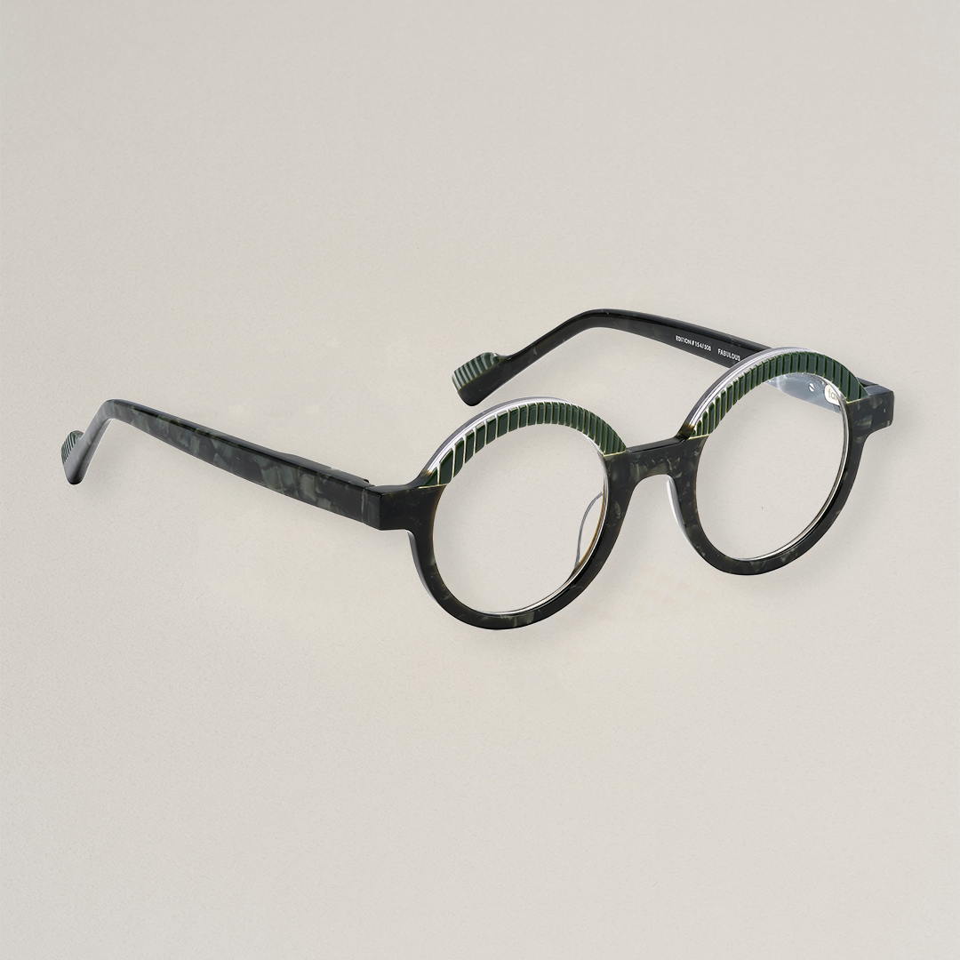 Tarian-Fabulous-round-sunglasses-green-turtleshell-clear