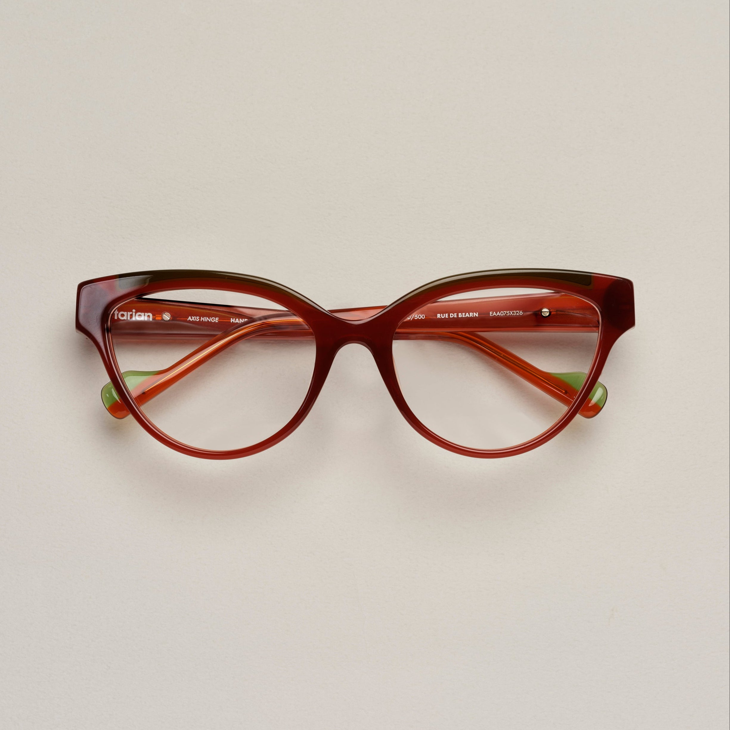 Tarian-Rue-de-Bearn-cateye-eyewear-orange-green