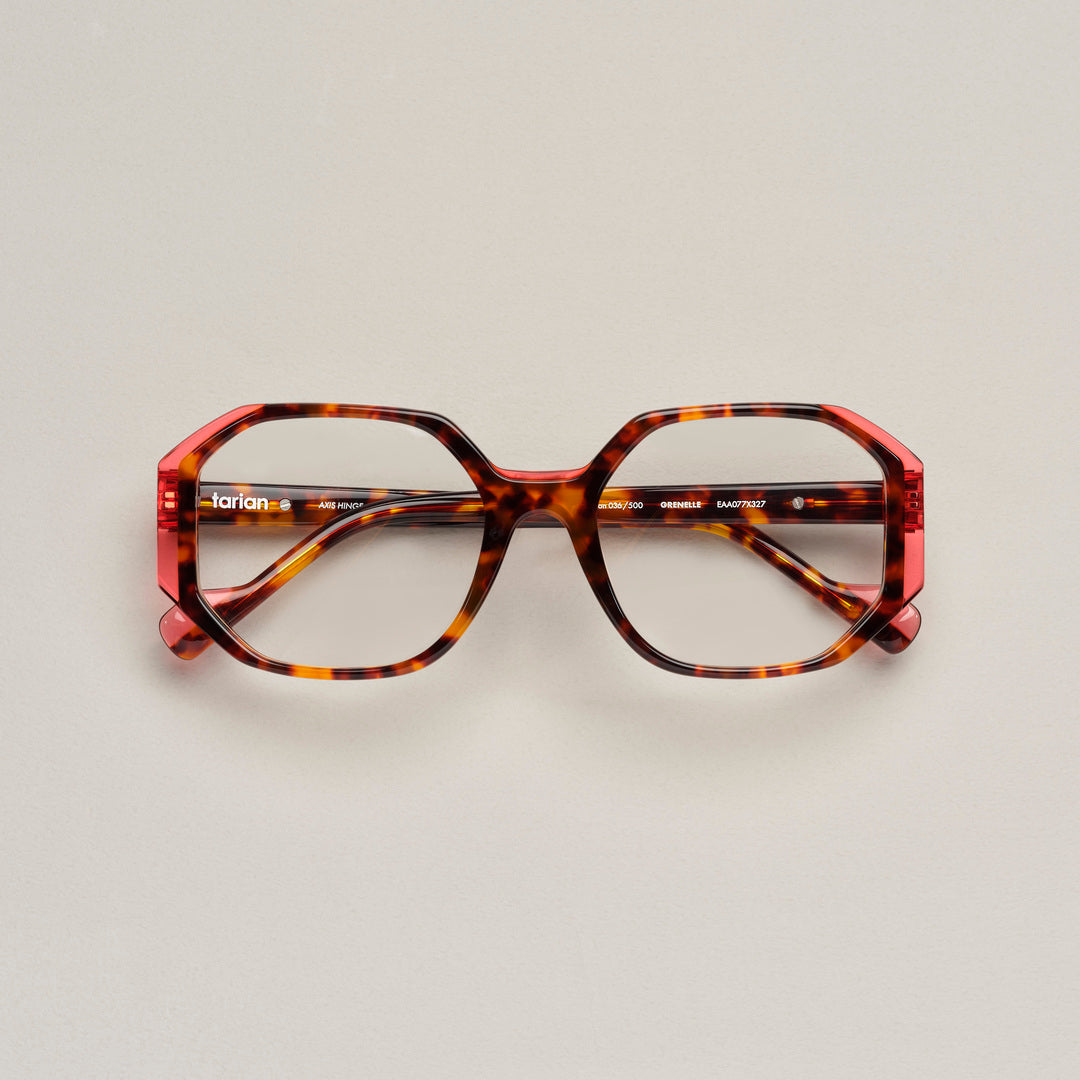 Tarian-Grenelle-square-eyewear-turtleshell-clear-red