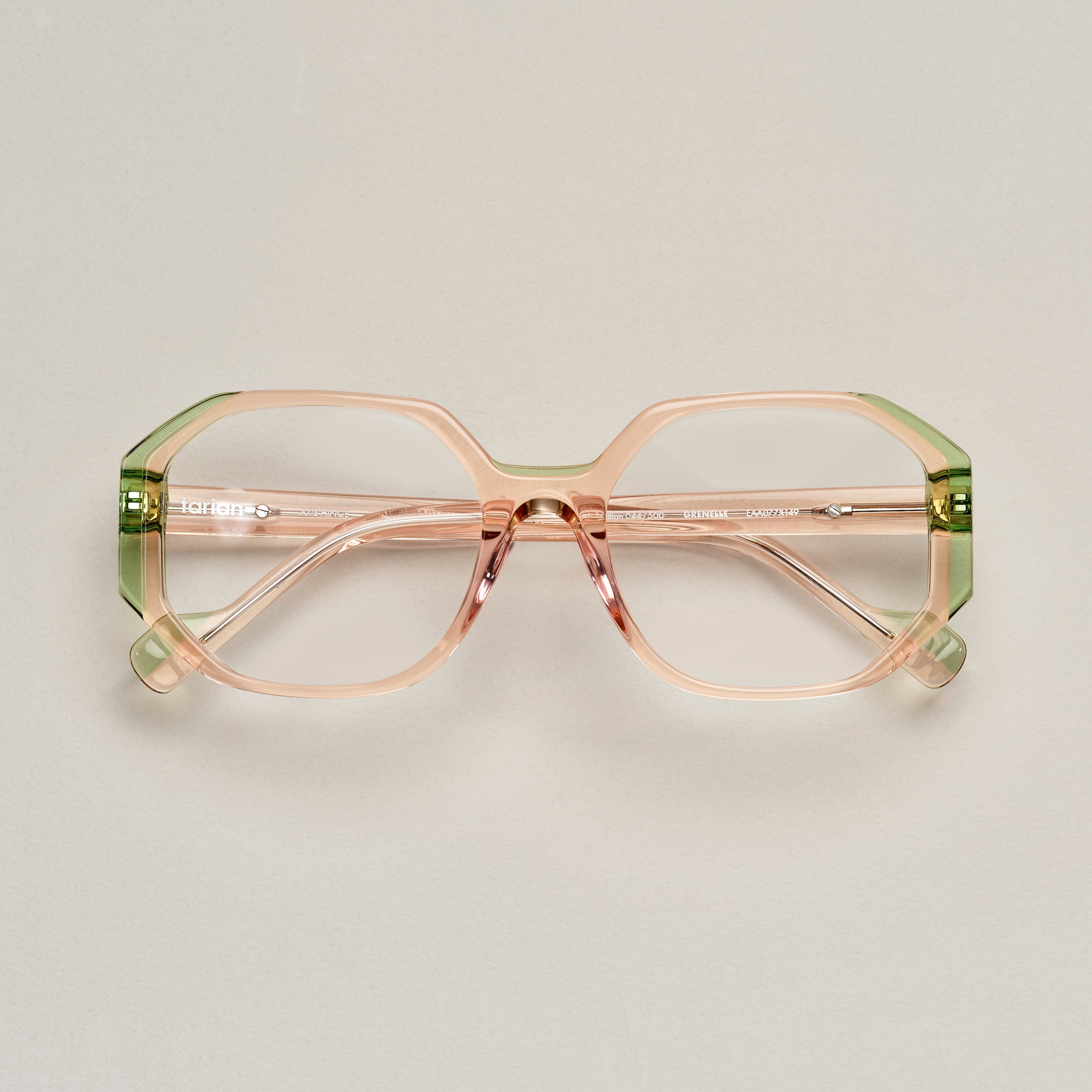 Tarian-Grenelle-square-eyewear-clear-pink-green