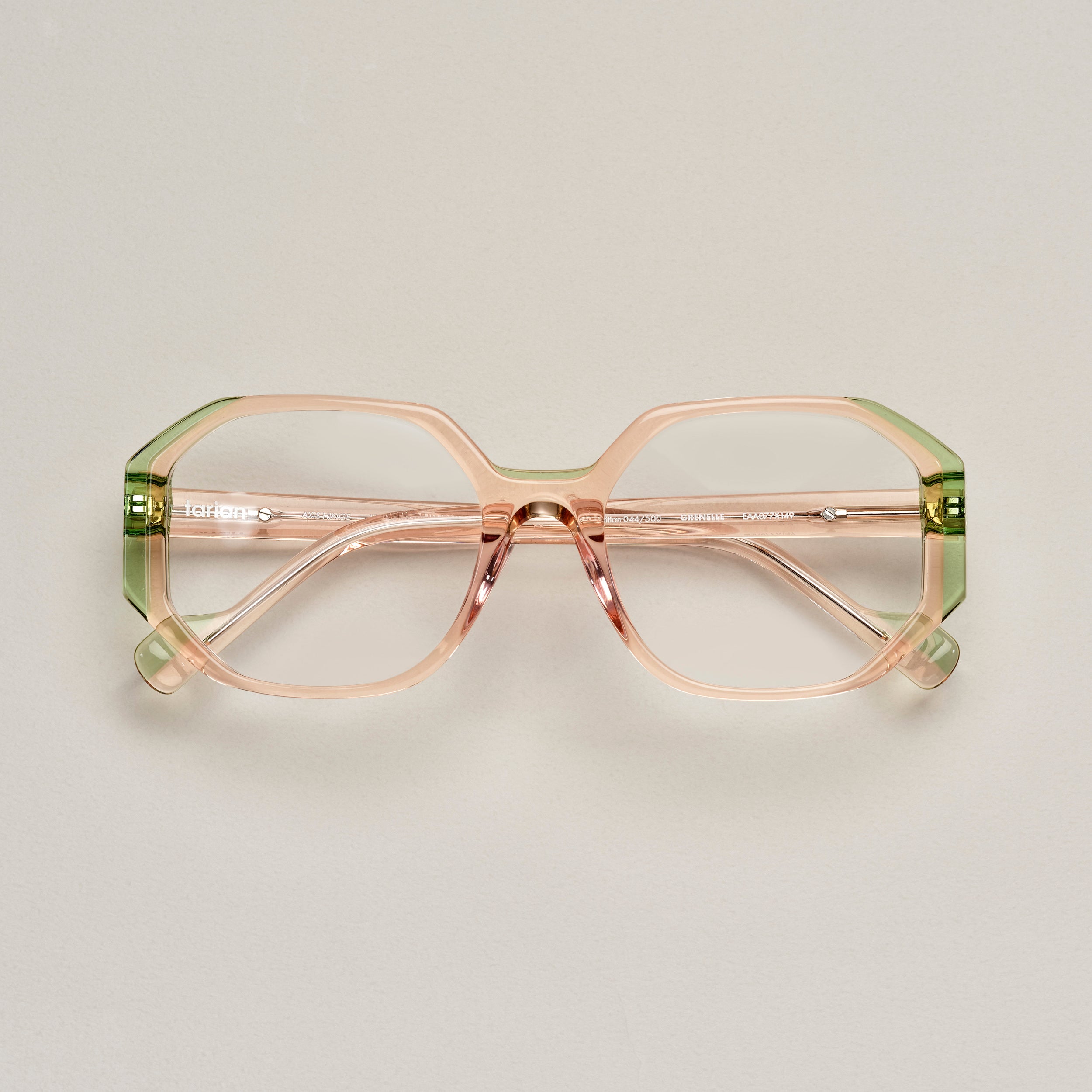 Tarian-Grenelle-square-eyewear-clear-pink-green