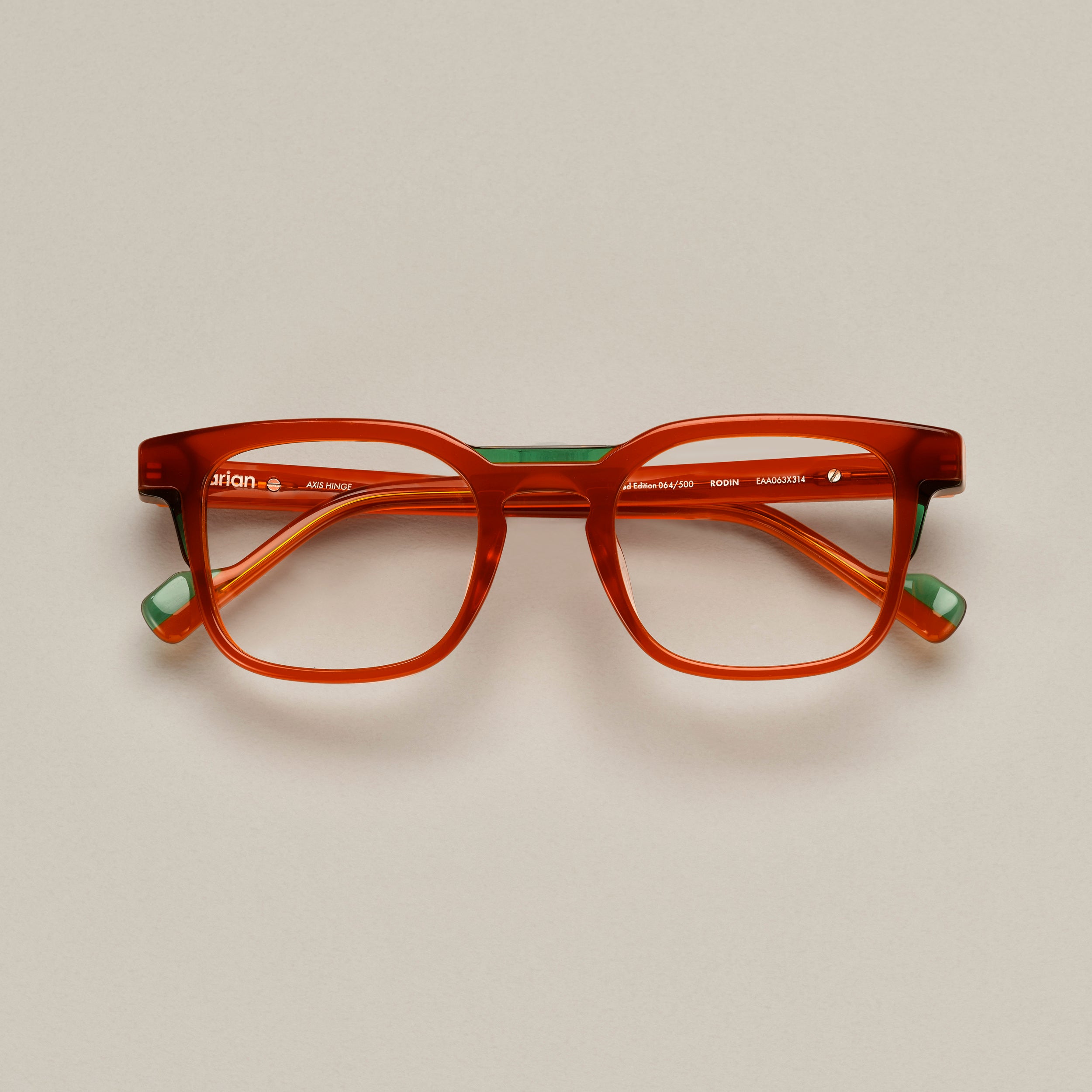 Tarian-Rodin-rectangle-eyewear-red-green