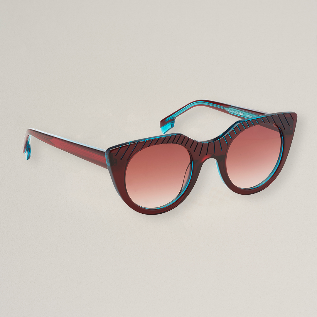 Tarian-Pantheon-cateye-sunglasses-burgundy-turquoise