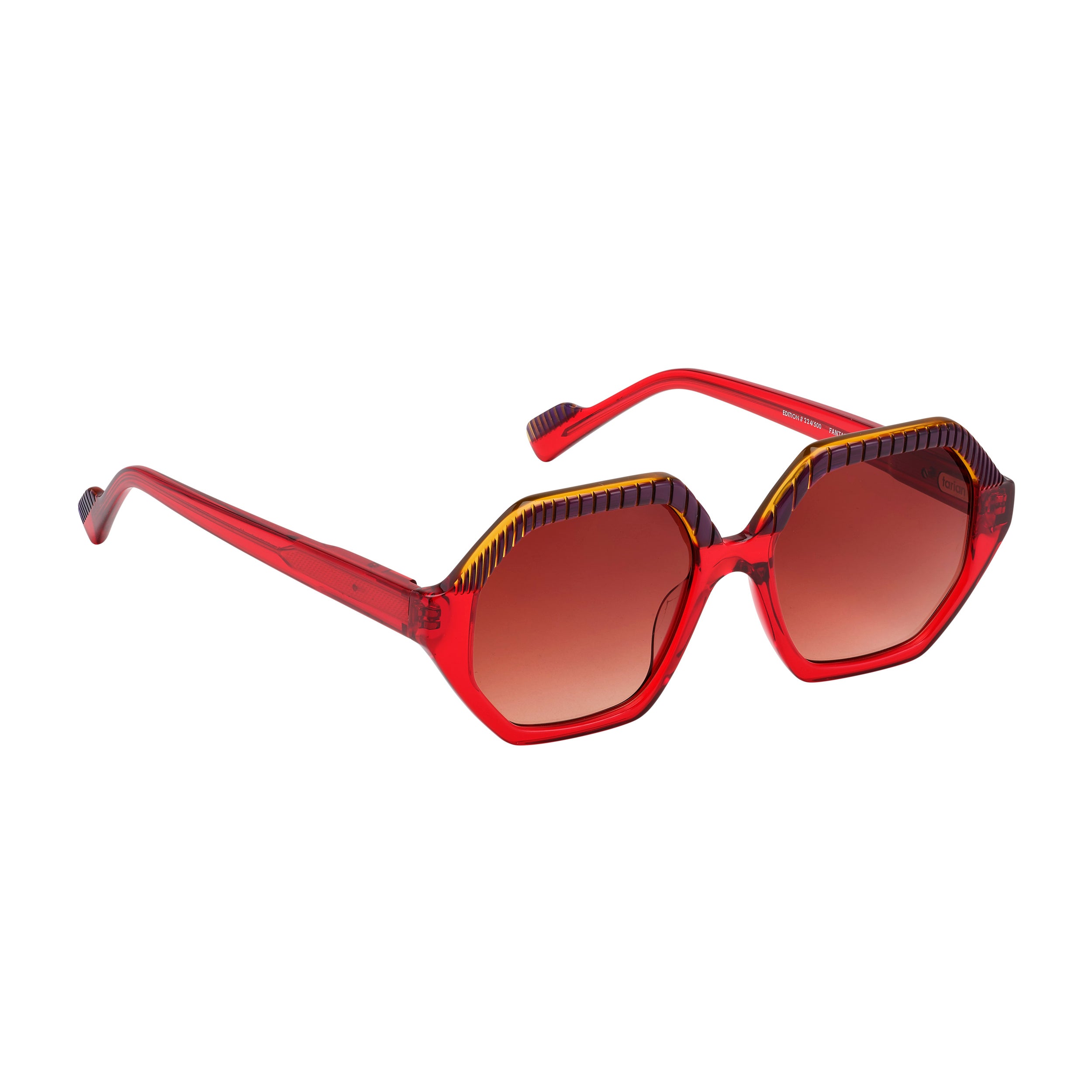 Tarian-Fantasy-large-hexagon-sunglasses-red-orange-darkpurple